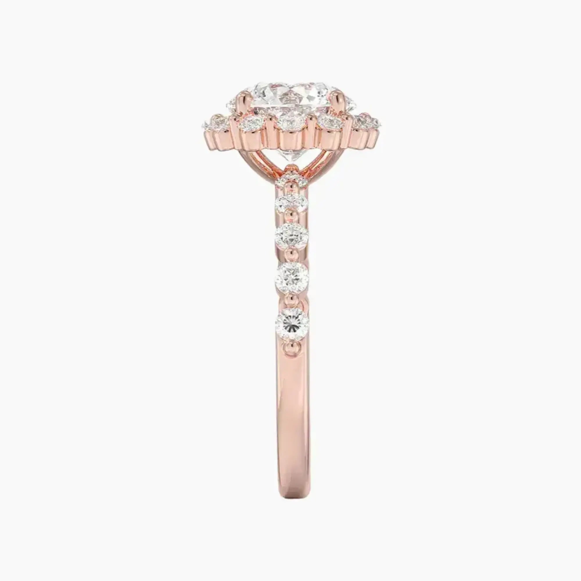 Anthea Round Designer Diamond Ring Setting in 18K White Gold