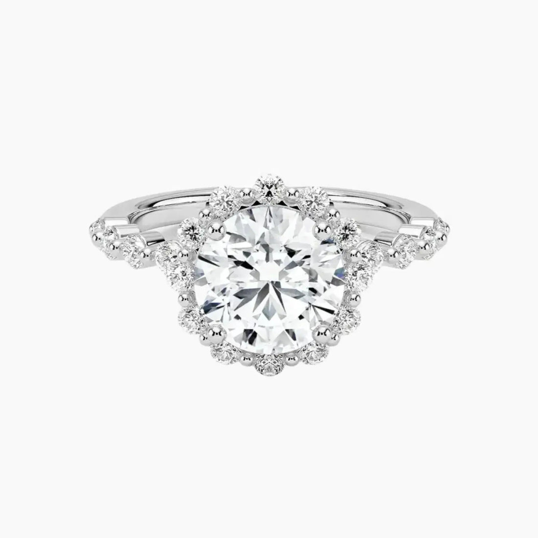 Anthea Round Designer 1.5 Carat Lab Grown Diamond Engagement Ring in 14K Yellow Gold