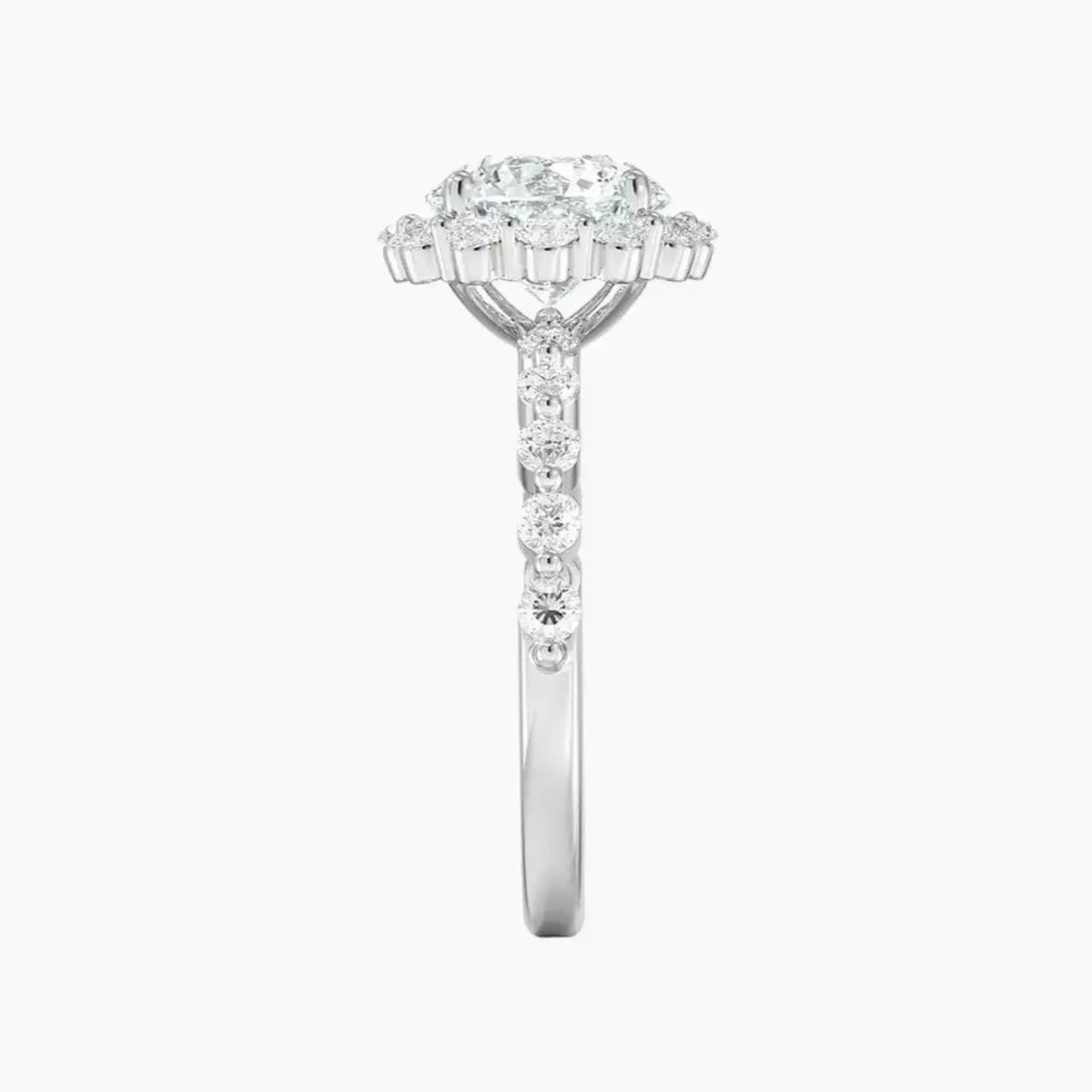 Anthea Round Designer 1.5 Carat Lab Grown Diamond Engagement Ring in 14K Rose Gold
