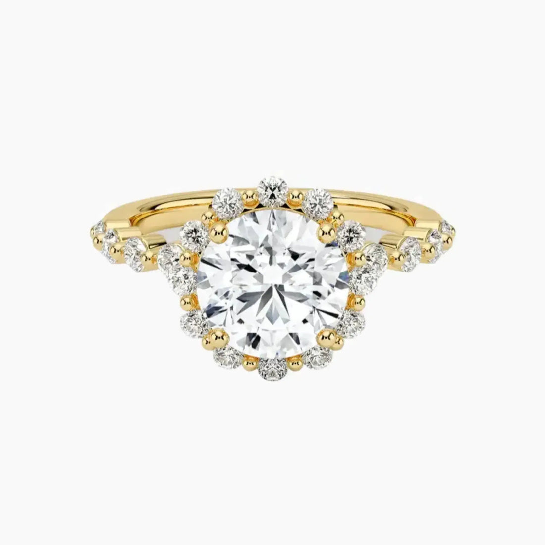 Anthea Round Designer Diamond Ring Setting in 18K Rose Gold