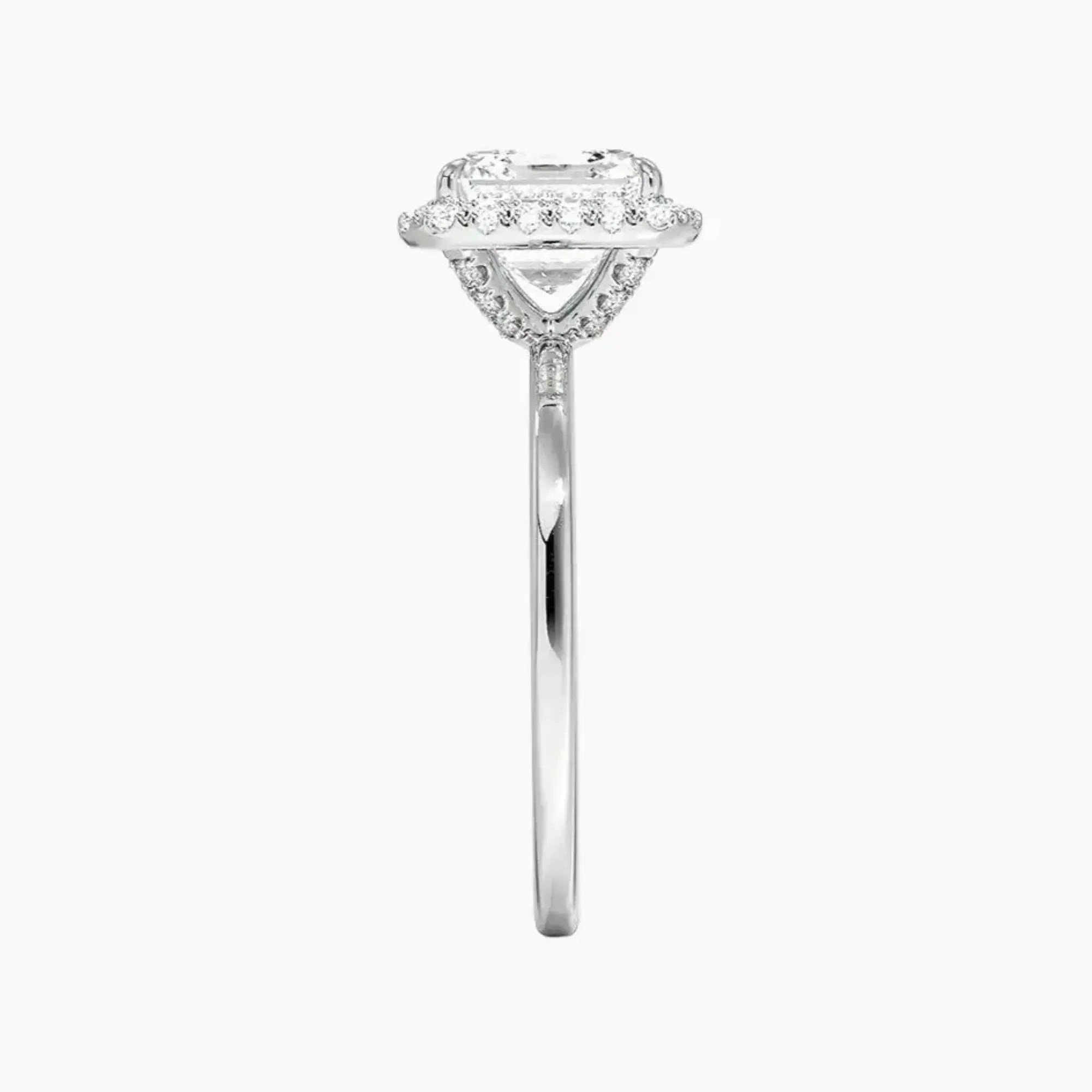Cassiopeia Asscher Hidden Halo 1.5 Carat Lab Grown Diamond Engagement Ring in 18K Rose Gold