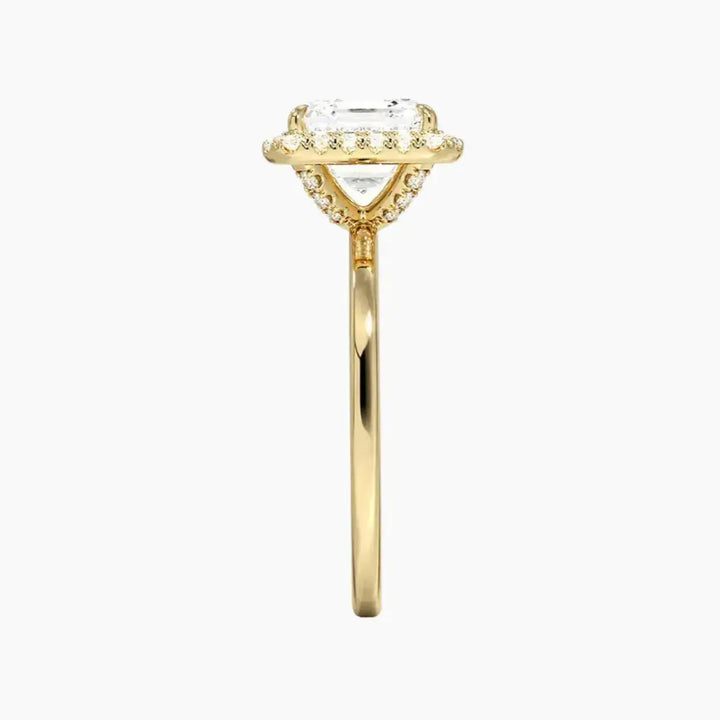 Cassiopeia Asscher Hidden Halo 1 Carat Lab Grown Diamond Engagement Ring in 18K Rose Gold