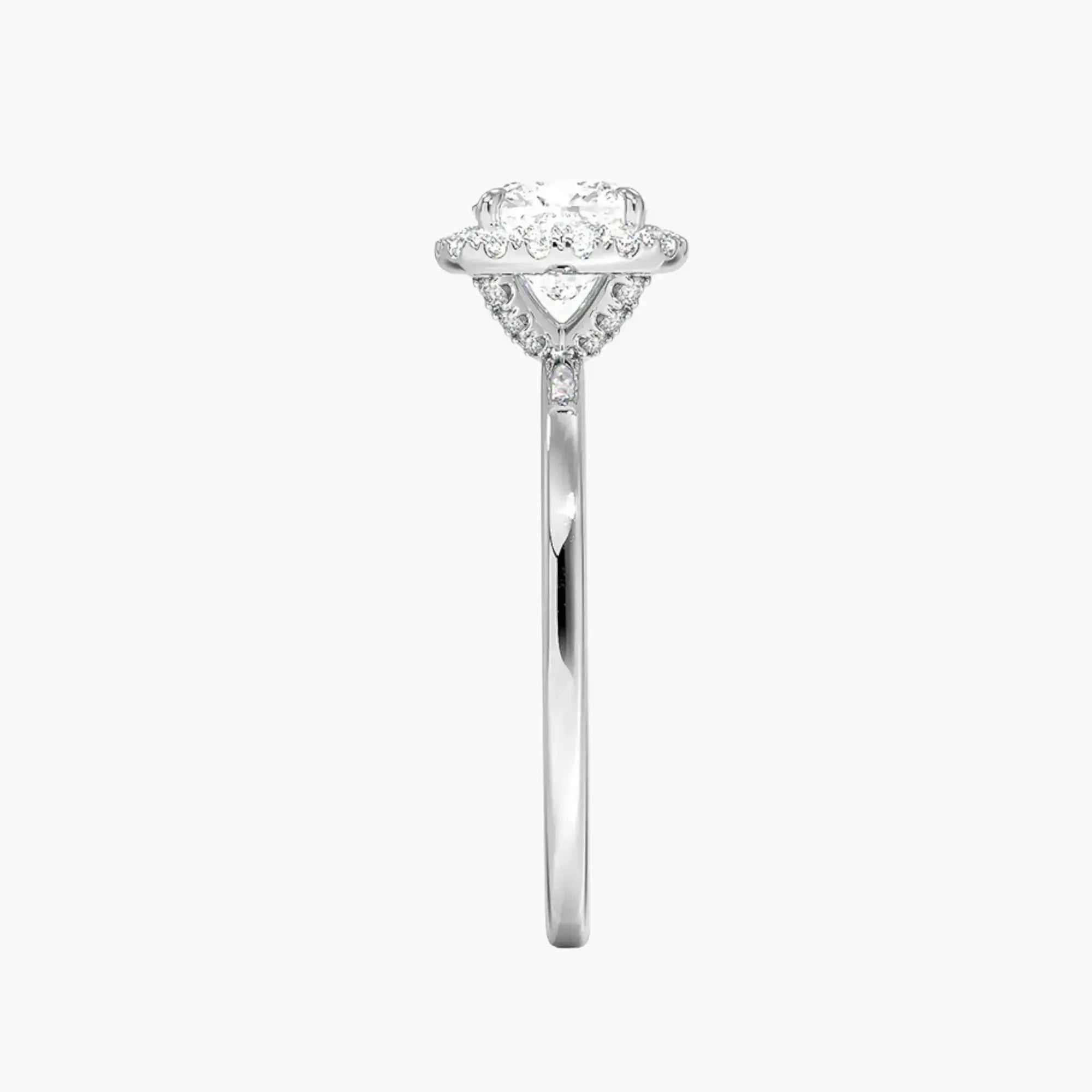 Cassiopeia Cushion Hidden Halo 2 Carat Lab Grown Diamond Engagement Ring in 14K Yellow Gold