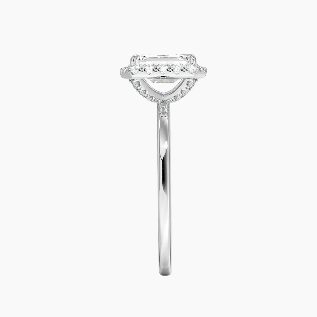 Cassiopeia Emerald Hidden Halo 1.5 Carat Lab Grown Diamond Engagement Ring in 18K White Gold