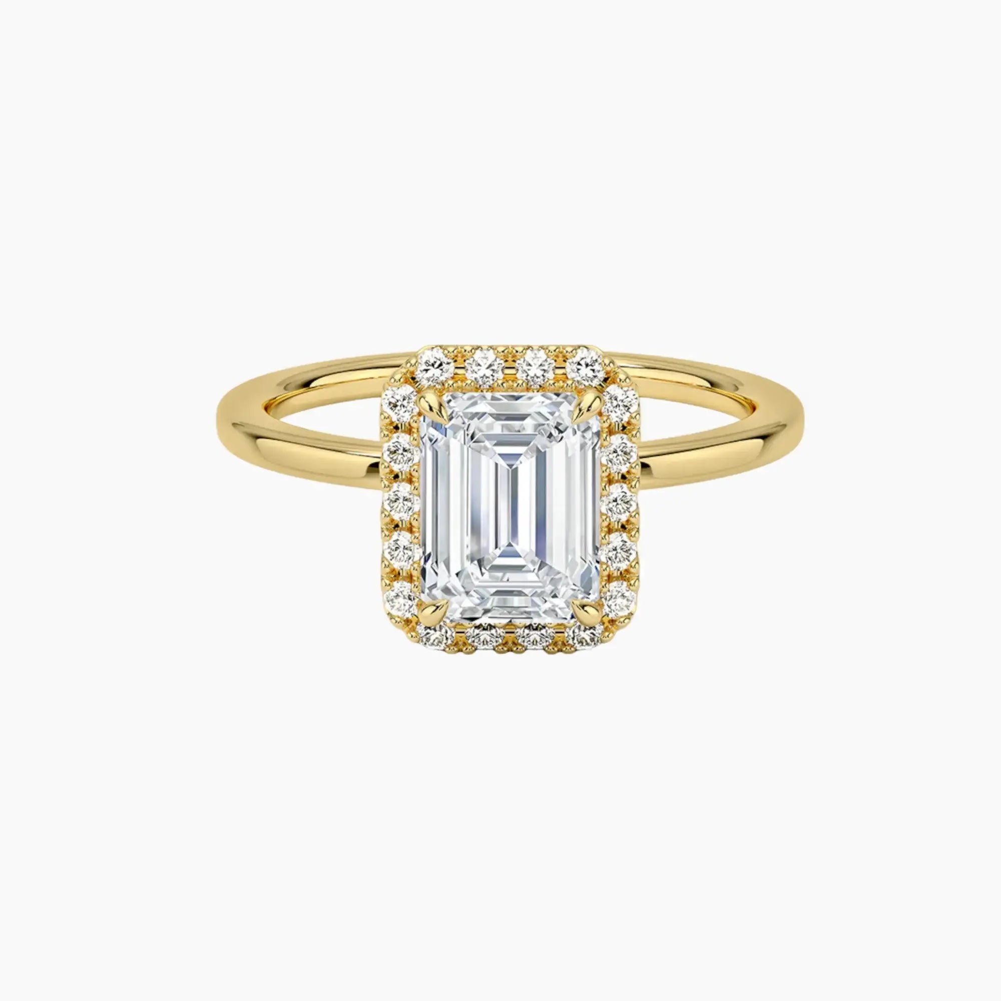 Cassiopeia Emerald Hidden Halo 1.5 Carat Lab Grown Diamond Engagement Ring in 18K White Gold