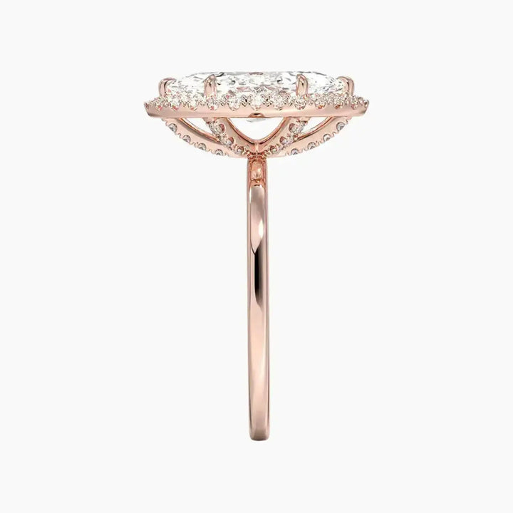 Cassiopeia Marquise Hidden Halo 1.5 Carat Lab Grown Diamond Engagement Ring in 14K White Gold