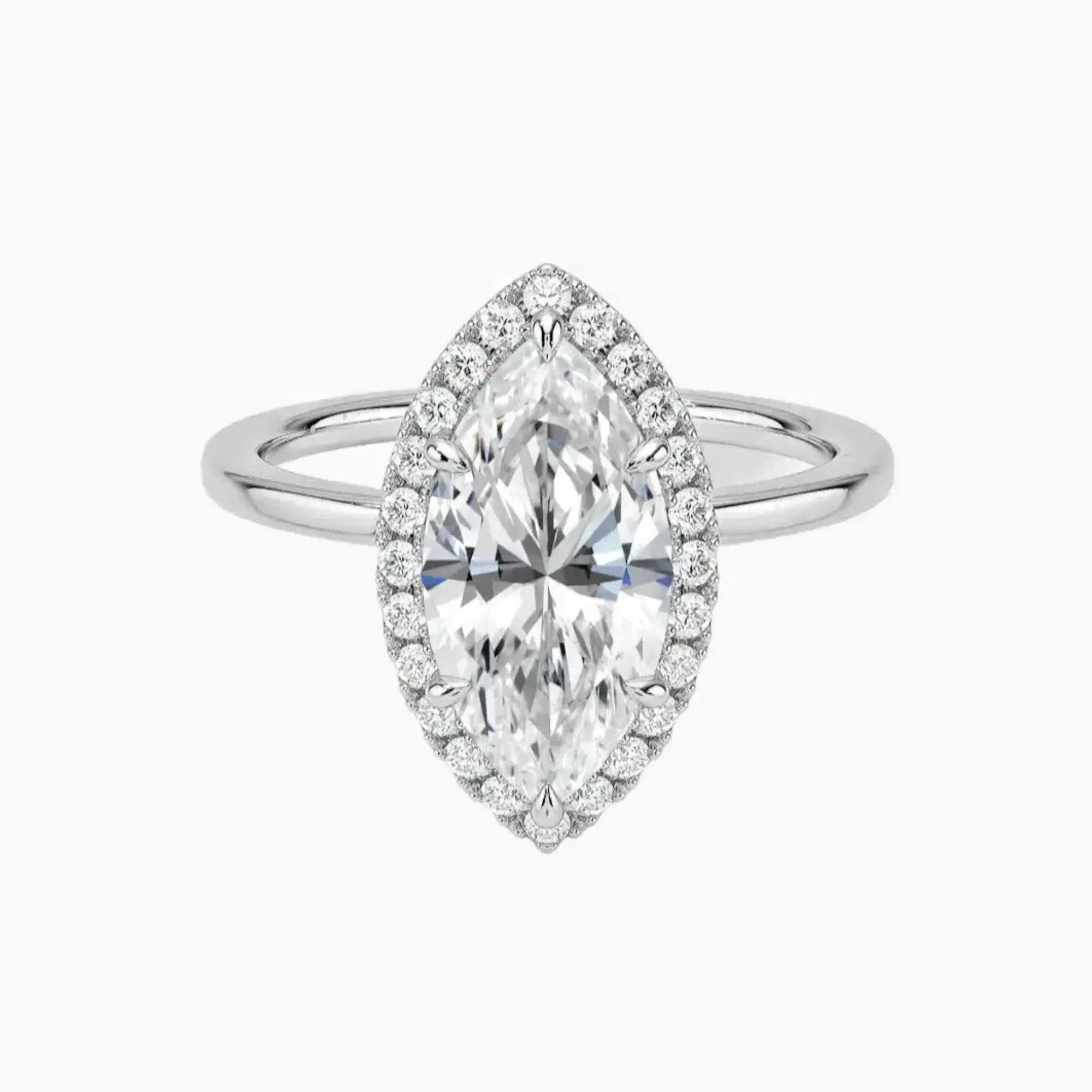 Cassiopeia Marquise Hidden Halo 2.5 Carat Lab Grown Diamond Engagement Ring in 14K Yellow Gold