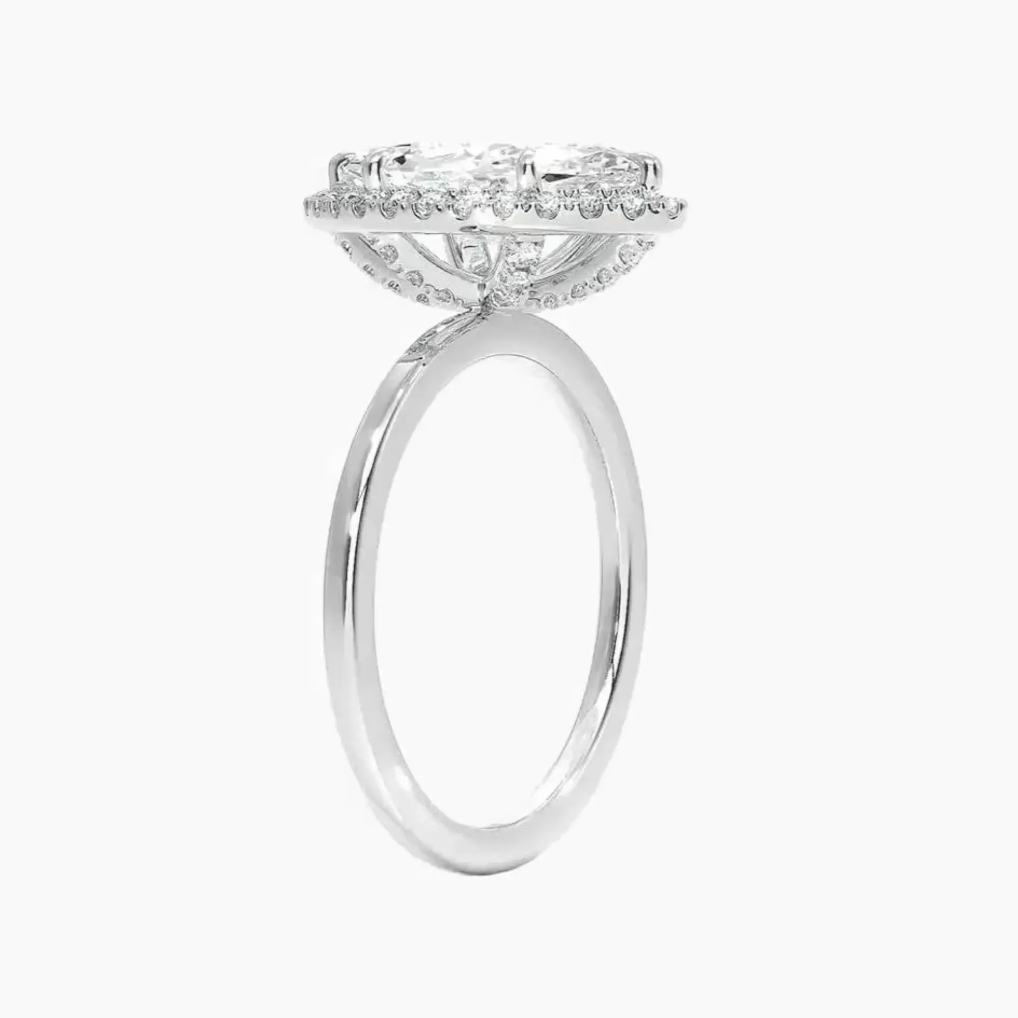 Cassiopeia Marquise Hidden Halo 3 Carat Lab Grown Diamond Engagement Ring in 18K White Gold