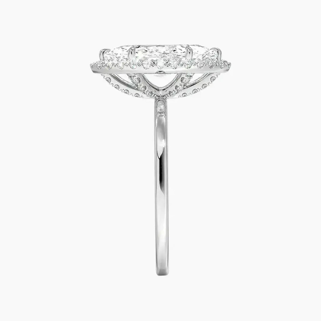 Cassiopeia Marquise Hidden Halo 1.5 Carat Lab Grown Diamond Engagement Ring in 18K Yellow Gold