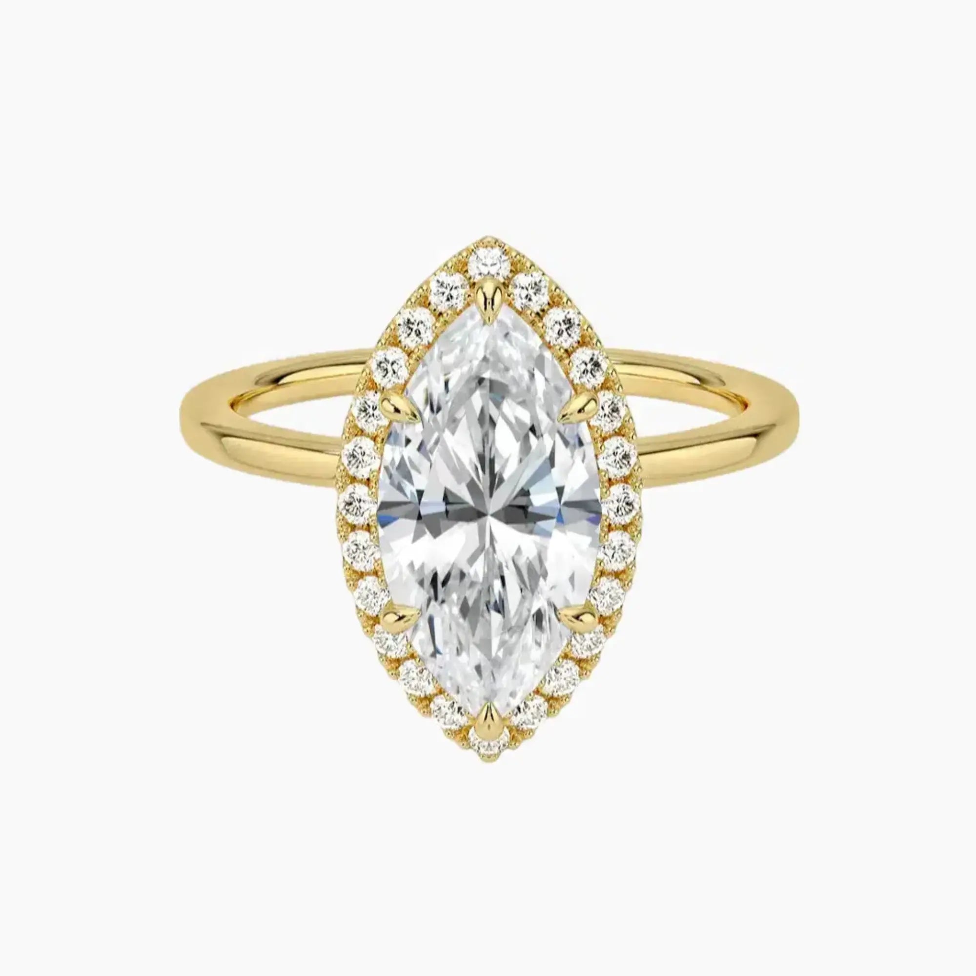 Cassiopeia Marquise Hidden Halo 2.5 Carat Lab Grown Diamond Engagement Ring in 14K Rose Gold