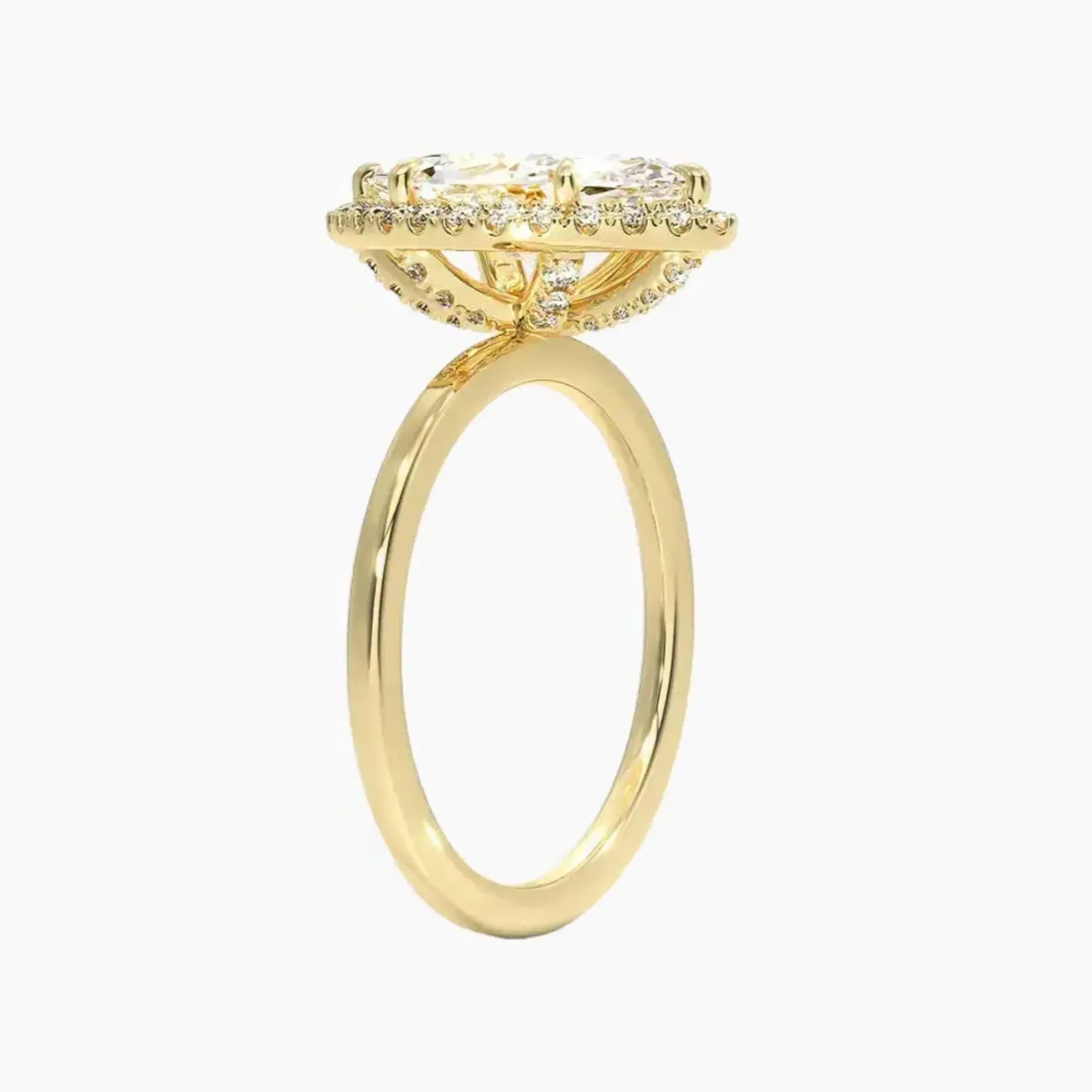 Cassiopeia Marquise Hidden Halo 2 Carat Lab Grown Diamond Engagement Ring in 18K Rose Gold