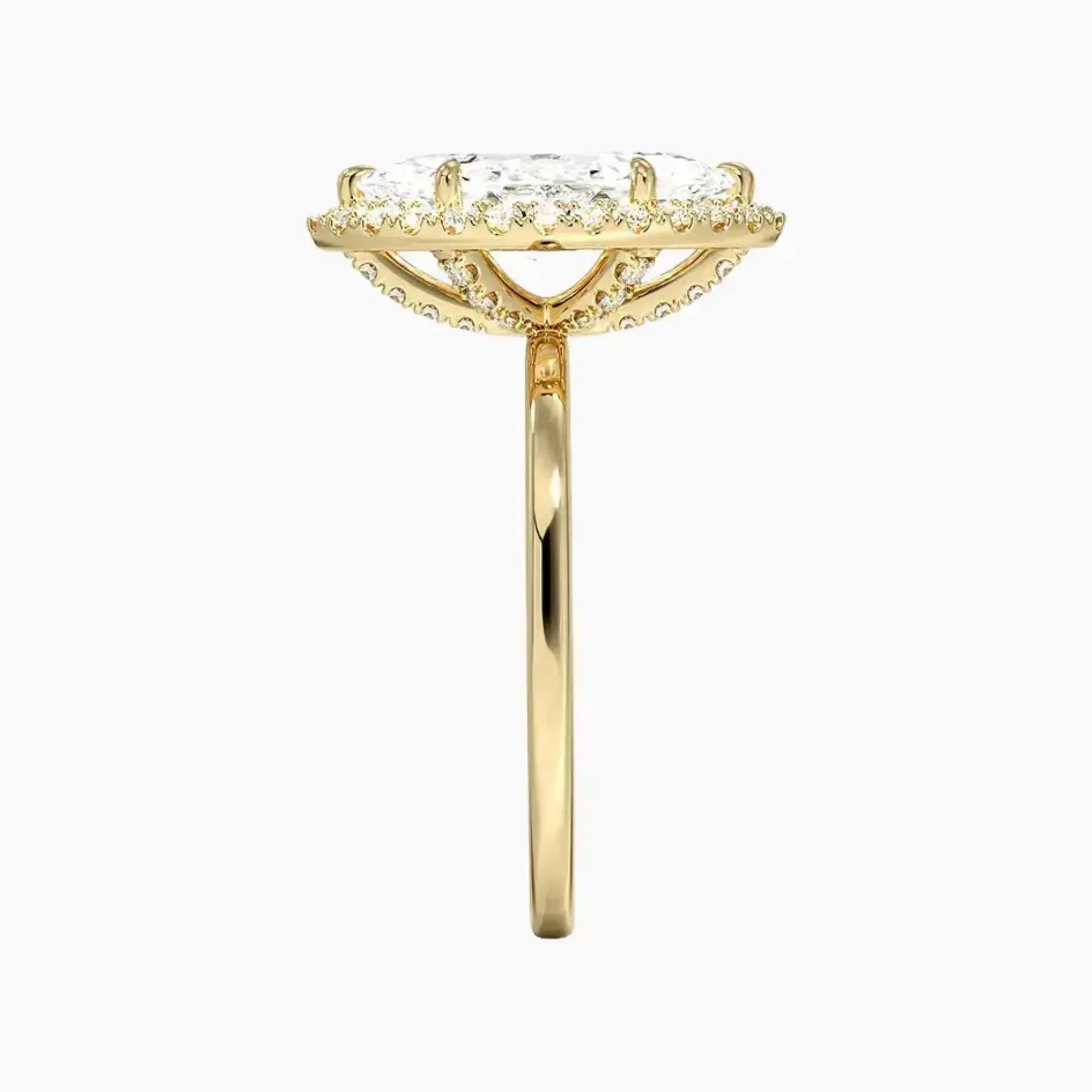 Cassiopeia Marquise Hidden Halo 2.5 Carat Lab Grown Diamond Engagement Ring in 18K Rose Gold