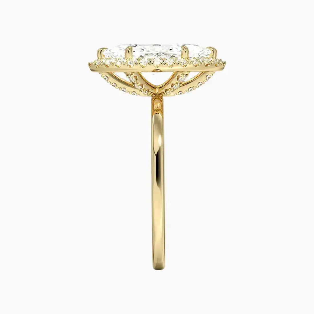 Cassiopeia Marquise Hidden Halo 1.5 Carat Lab Grown Diamond Engagement Ring in 18K Rose Gold