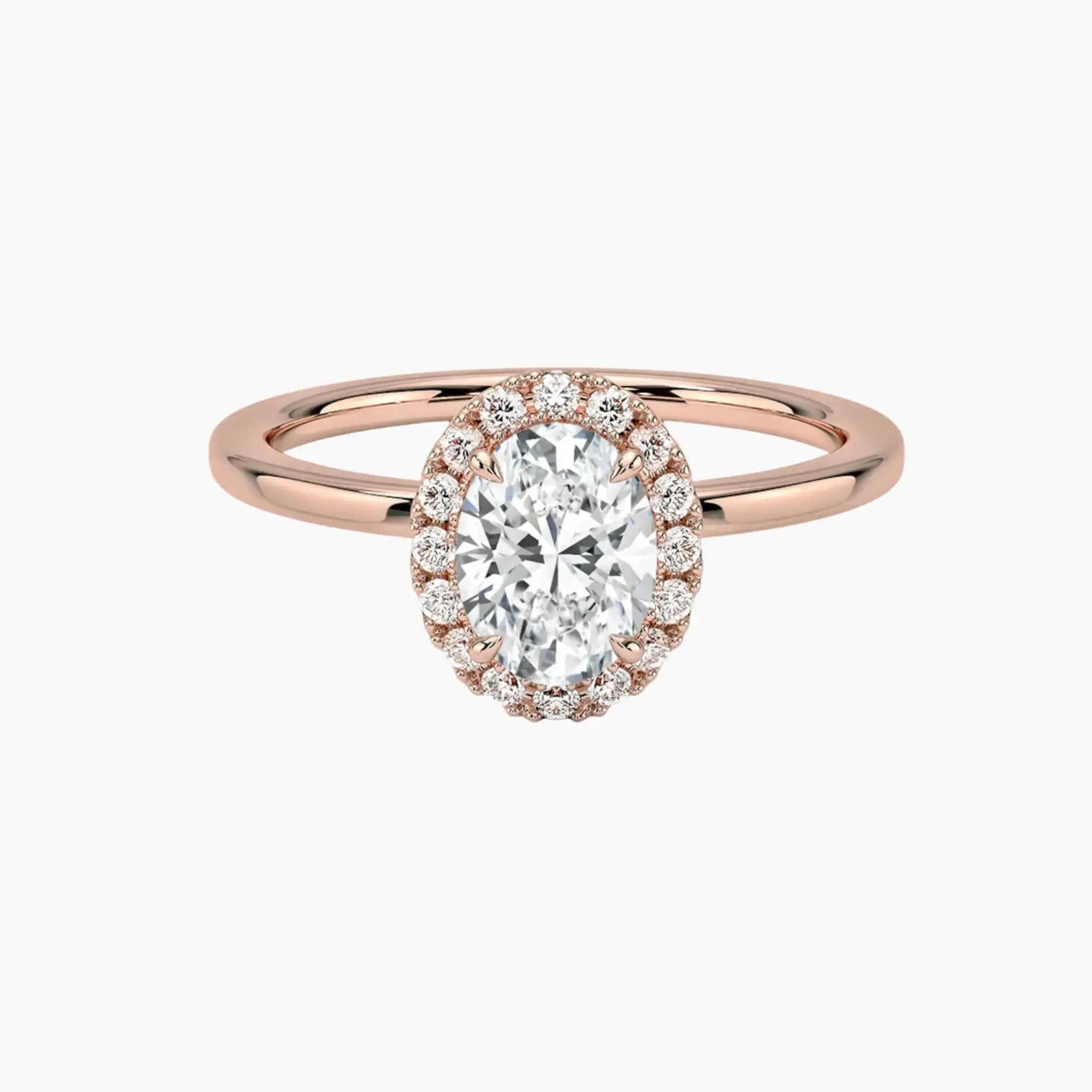 Cassiopeia Oval Hidden Halo 2 Carat Lab Grown Diamond Engagement Ring in 14K Yellow Gold