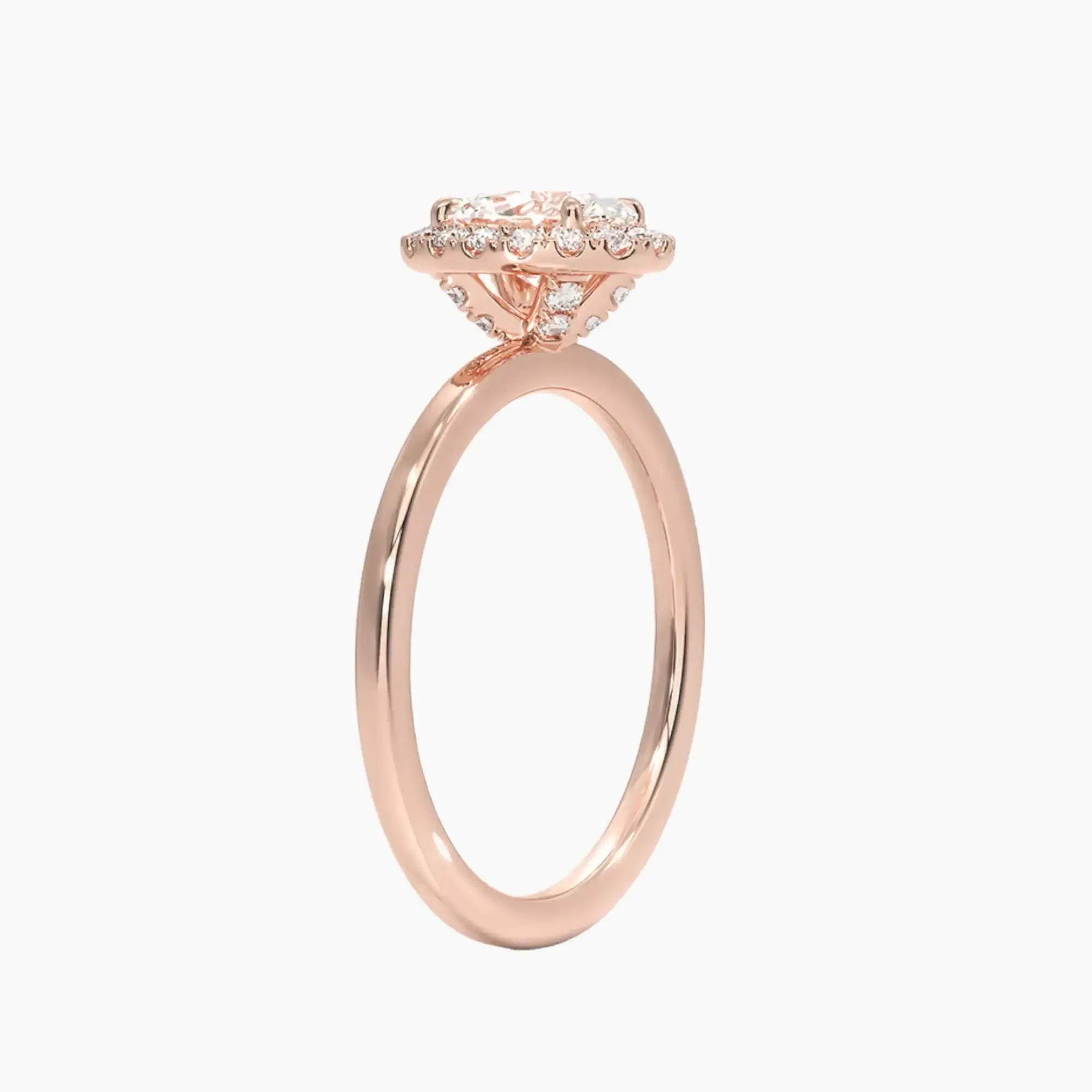 Cassiopeia Oval Hidden Halo 3 Carat Lab Grown Diamond Engagement Ring in 14K White Gold