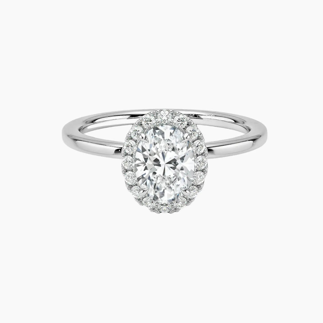 Cassiopeia Oval Hidden Halo 1 Carat Lab Grown Diamond Engagement Ring in 14K Yellow Gold