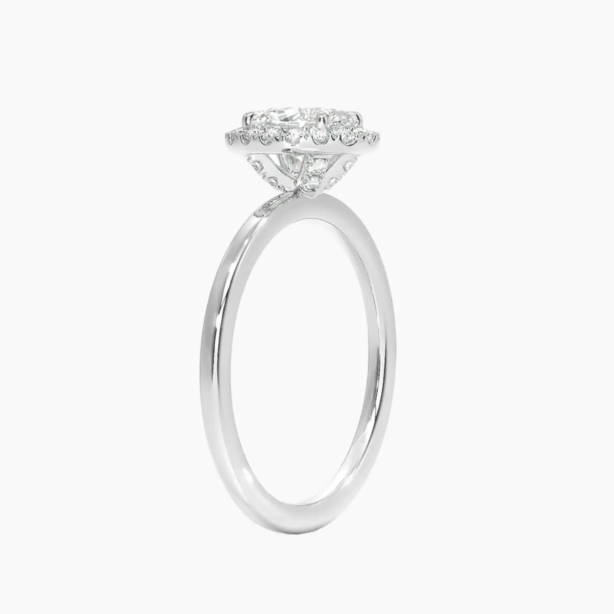 Cassiopeia Oval Hidden Halo 2.5 Carat Lab Grown Diamond Engagement Ring in 14K Rose Gold