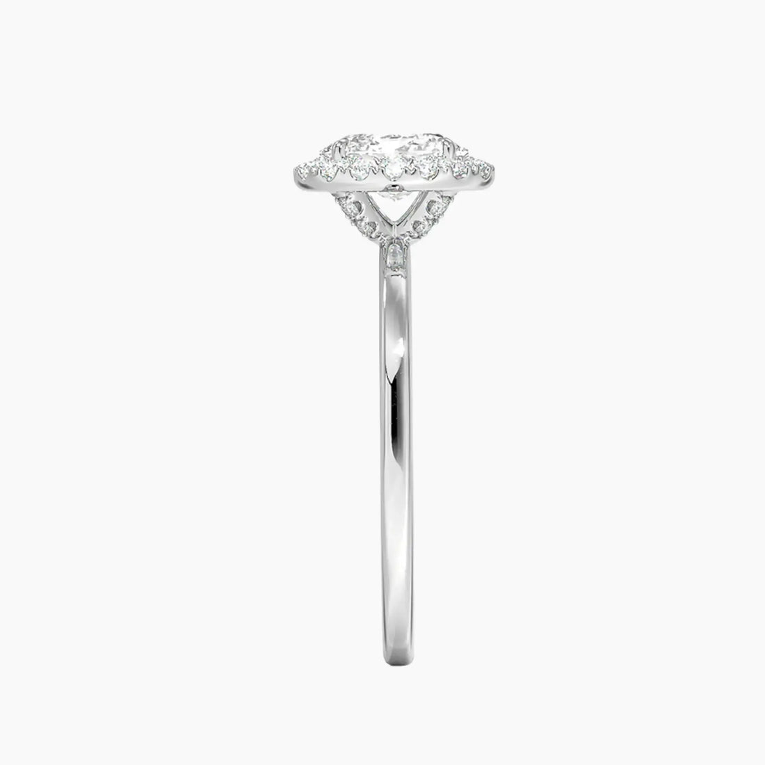 Cassiopeia Oval Hidden Halo 2.5 Carat Lab Grown Diamond Engagement Ring in 18K Yellow Gold