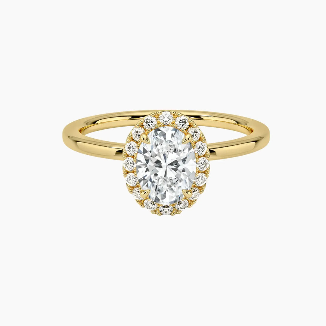 Cassiopeia Oval Hidden Halo 3 Carat Lab Grown Diamond Engagement Ring in 18K White Gold
