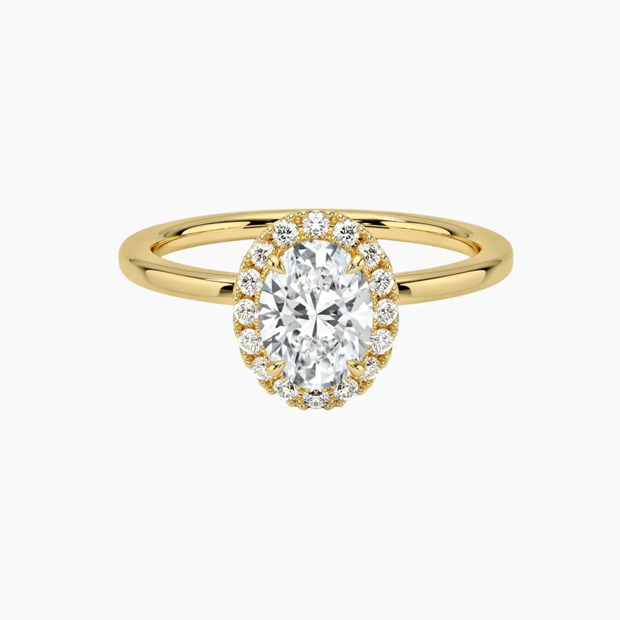 Cassiopeia Oval Hidden Halo 2 Carat Lab Grown Diamond Engagement Ring in 18K Rose Gold