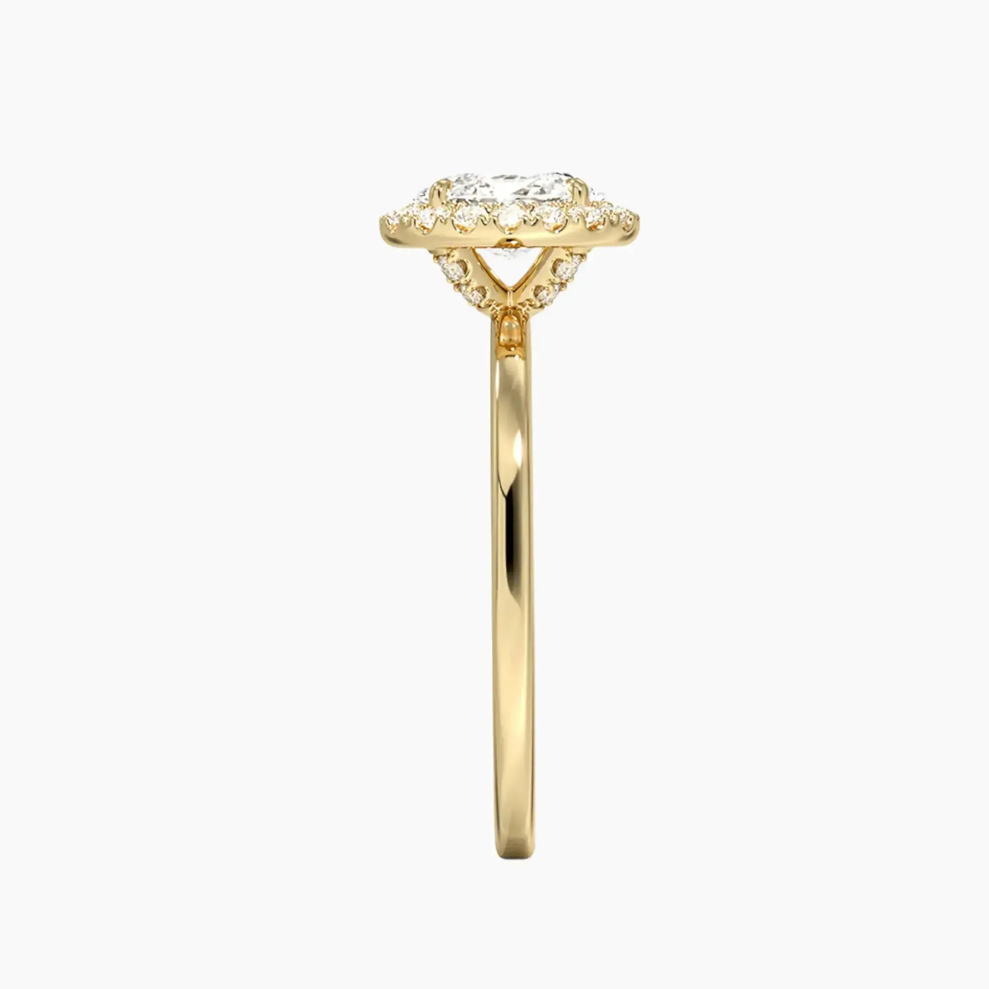 Cassiopeia Oval Hidden Halo Diamond Ring Setting in 14K Rose Gold
