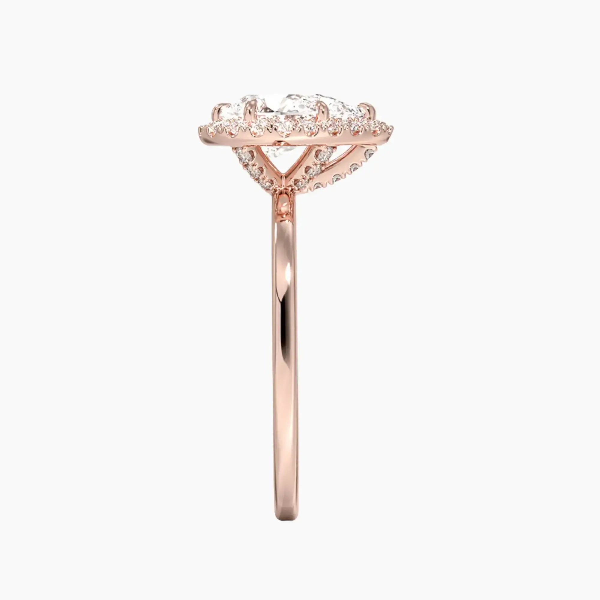 Cassiopeia Pear Hidden Halo 1.5 Carat Lab Grown Diamond Engagement Ring in 18K Yellow Gold