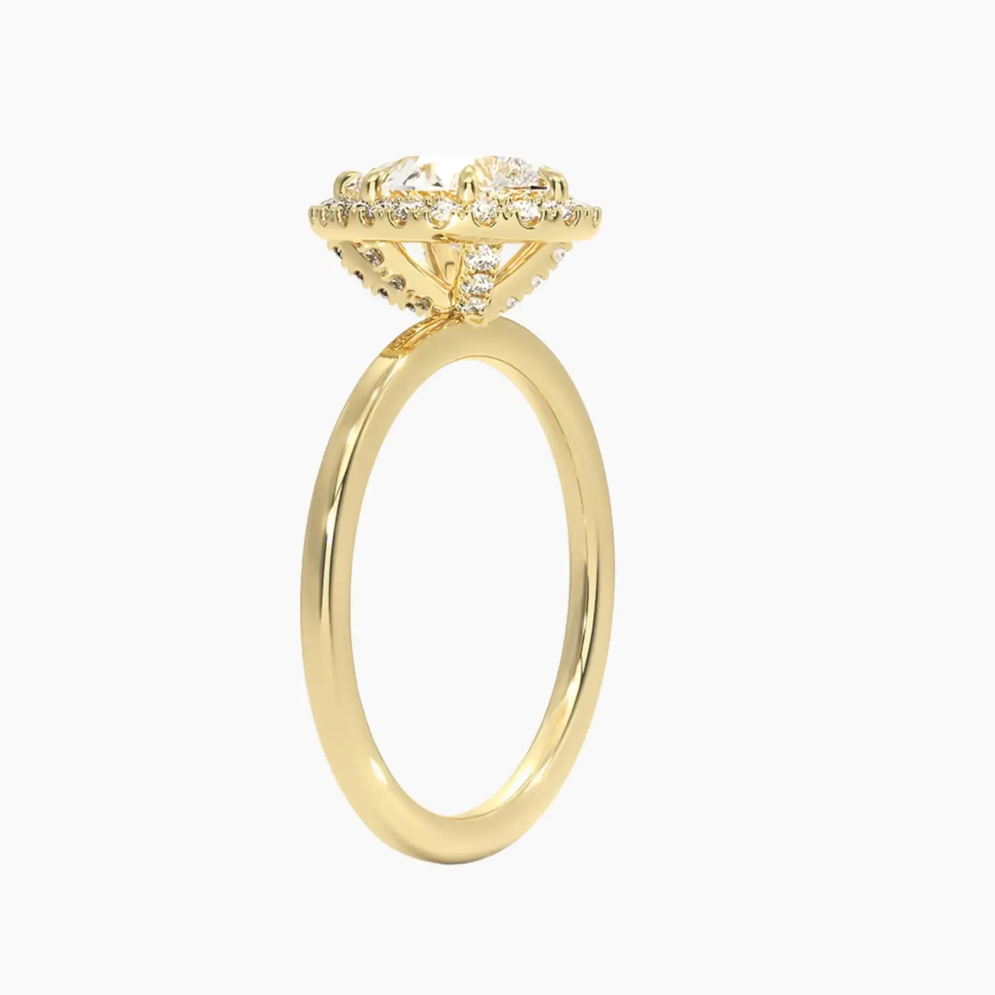 Cassiopeia Pear Hidden Halo 3 Carat Lab Grown Diamond Engagement Ring in 14K White Gold