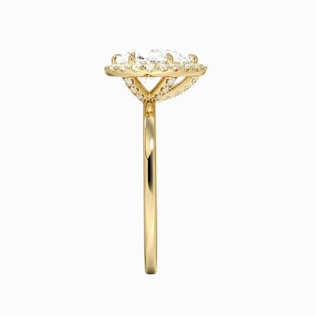 Cassiopeia Pear Hidden Halo 1.5 Carat Lab Grown Diamond Engagement Ring in 14K White Gold