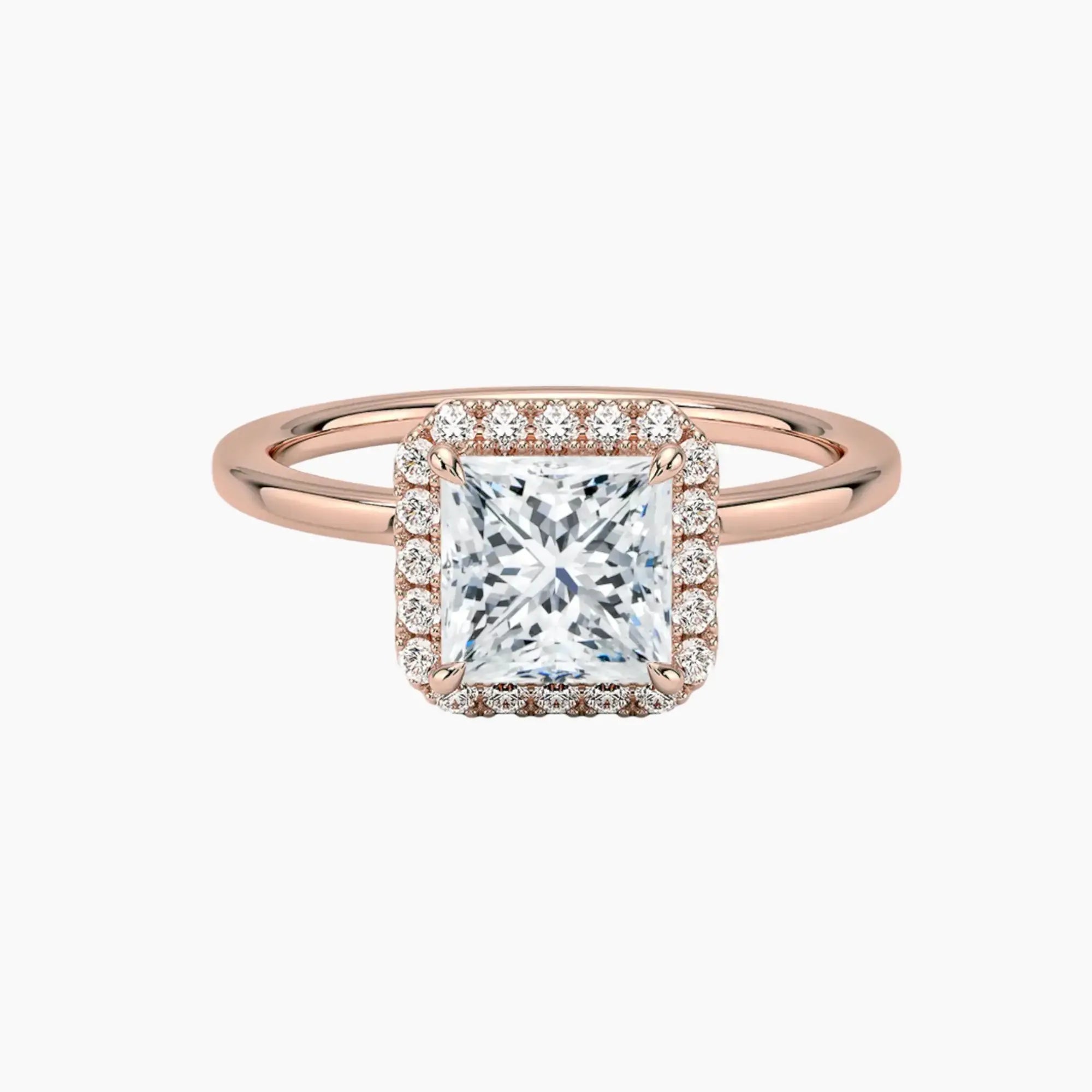 Cassiopeia Princess Hidden Halo 3 Carat Lab Grown Diamond Engagement Ring in 14K White Gold