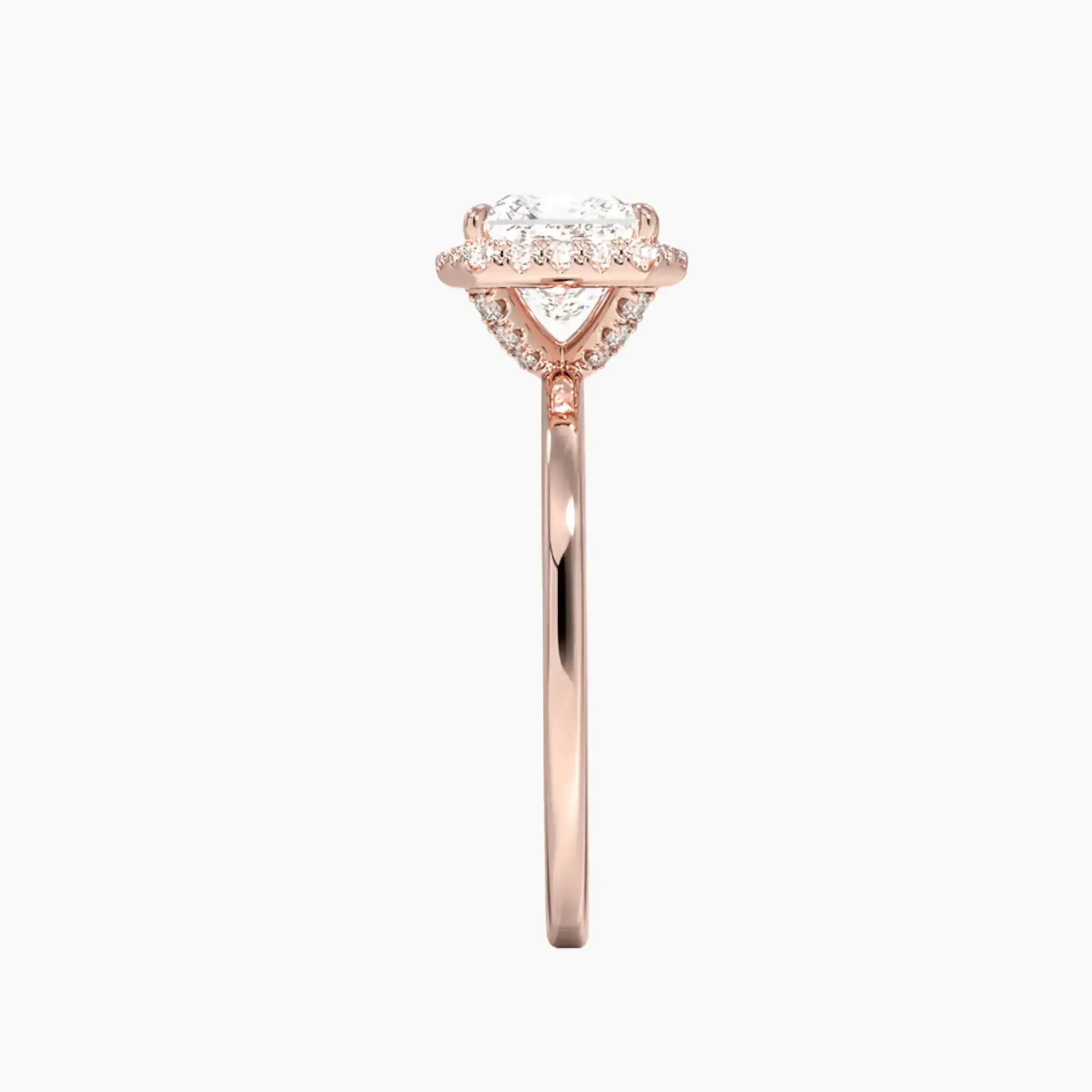 Cassiopeia Princess Hidden Halo Diamond Ring Setting in 18K White Gold