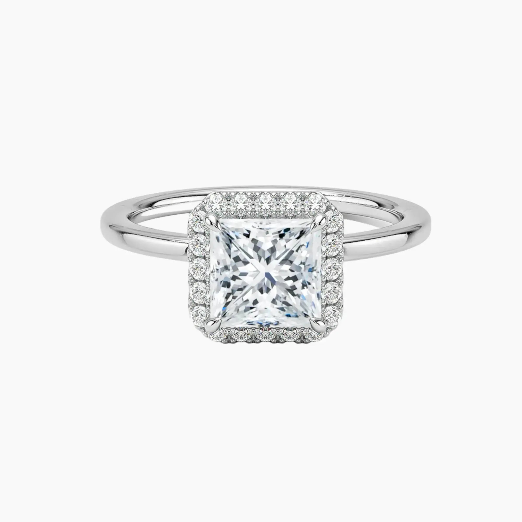 Cassiopeia Princess Hidden Halo 3 Carat Lab Grown Diamond Engagement Ring in 18K Rose Gold