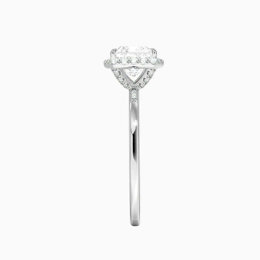 Cassiopeia Princess Hidden Halo 2 Carat Lab Grown Diamond Engagement Ring in 18K Yellow Gold
