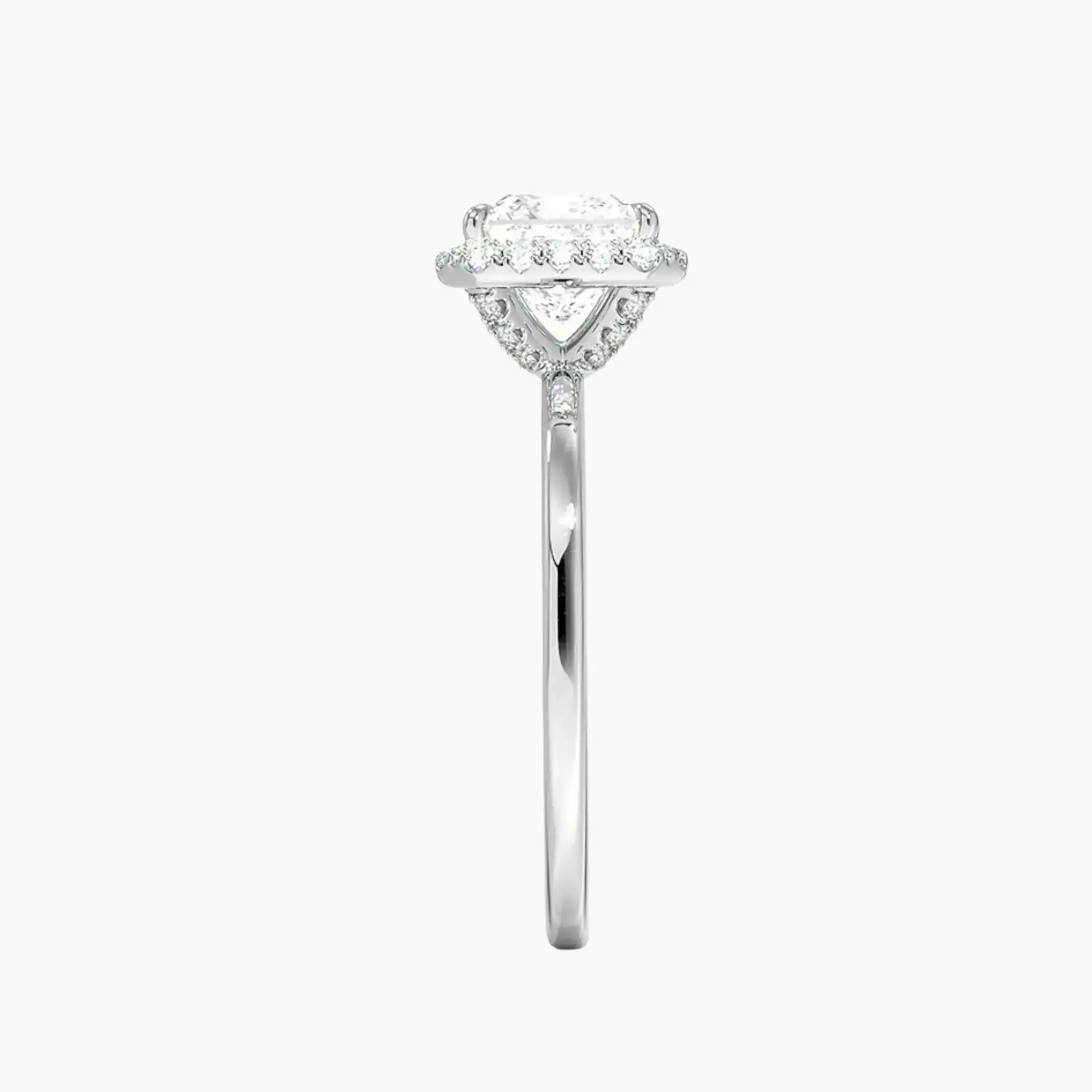 Cassiopeia Princess Hidden Halo Diamond Ring Setting in 18K Rose Gold