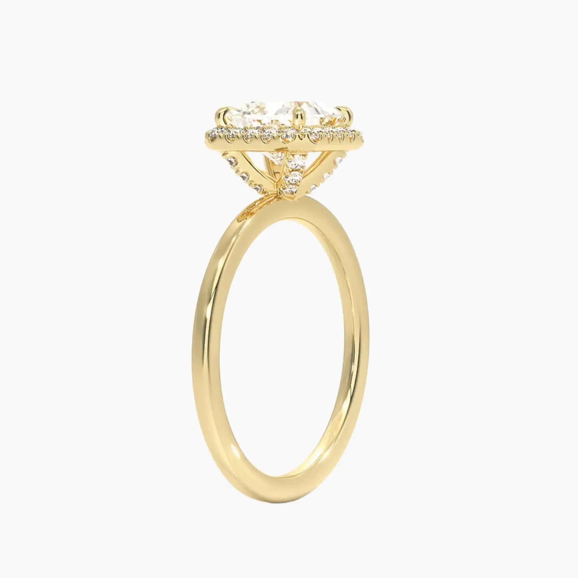 Cassiopeia Princess Hidden Halo 1 Carat Lab Grown Diamond Engagement Ring in 18K White Gold