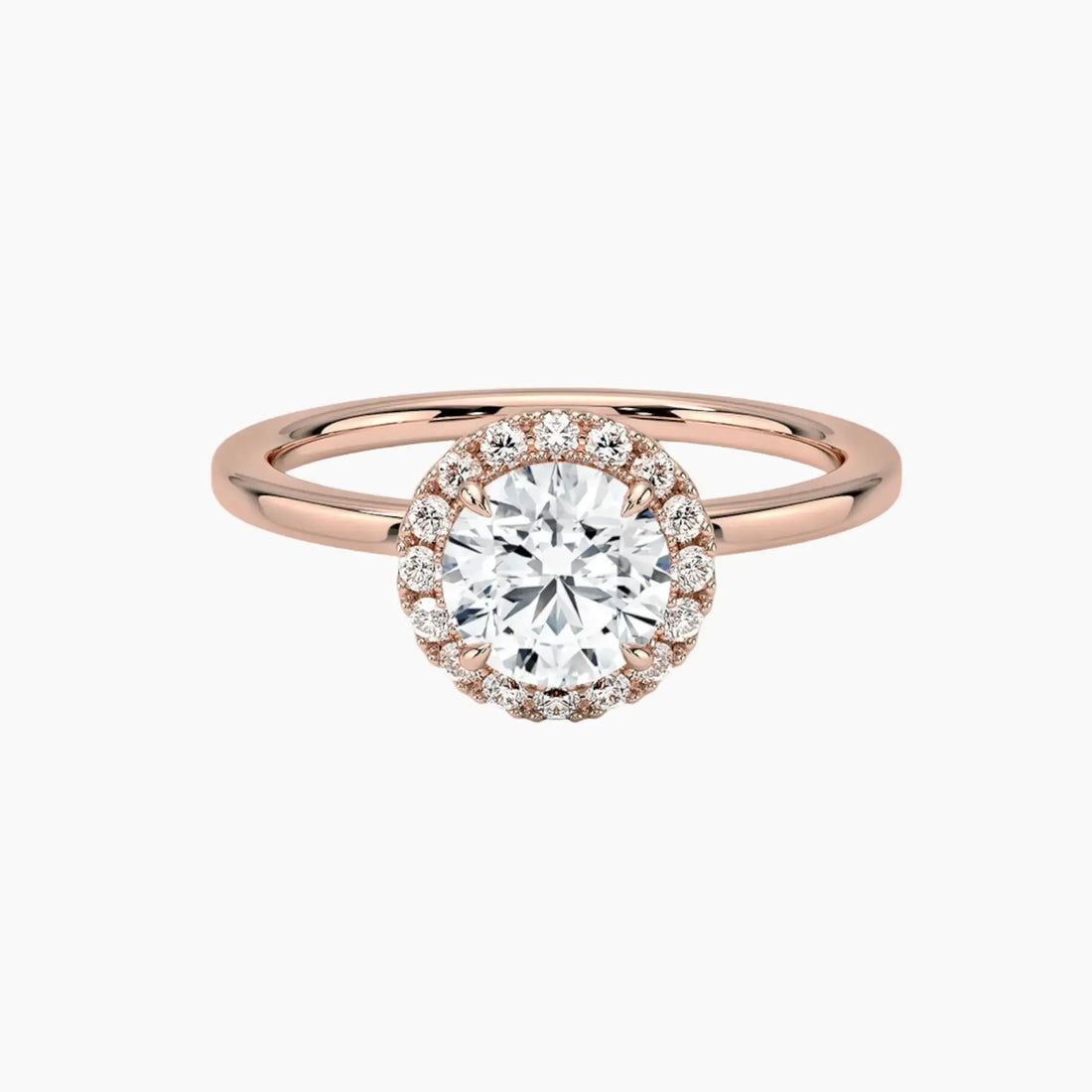 Cassiopeia Round Hidden Halo 1 Carat Lab Grown Diamond Engagement Ring in 18K Yellow Gold
