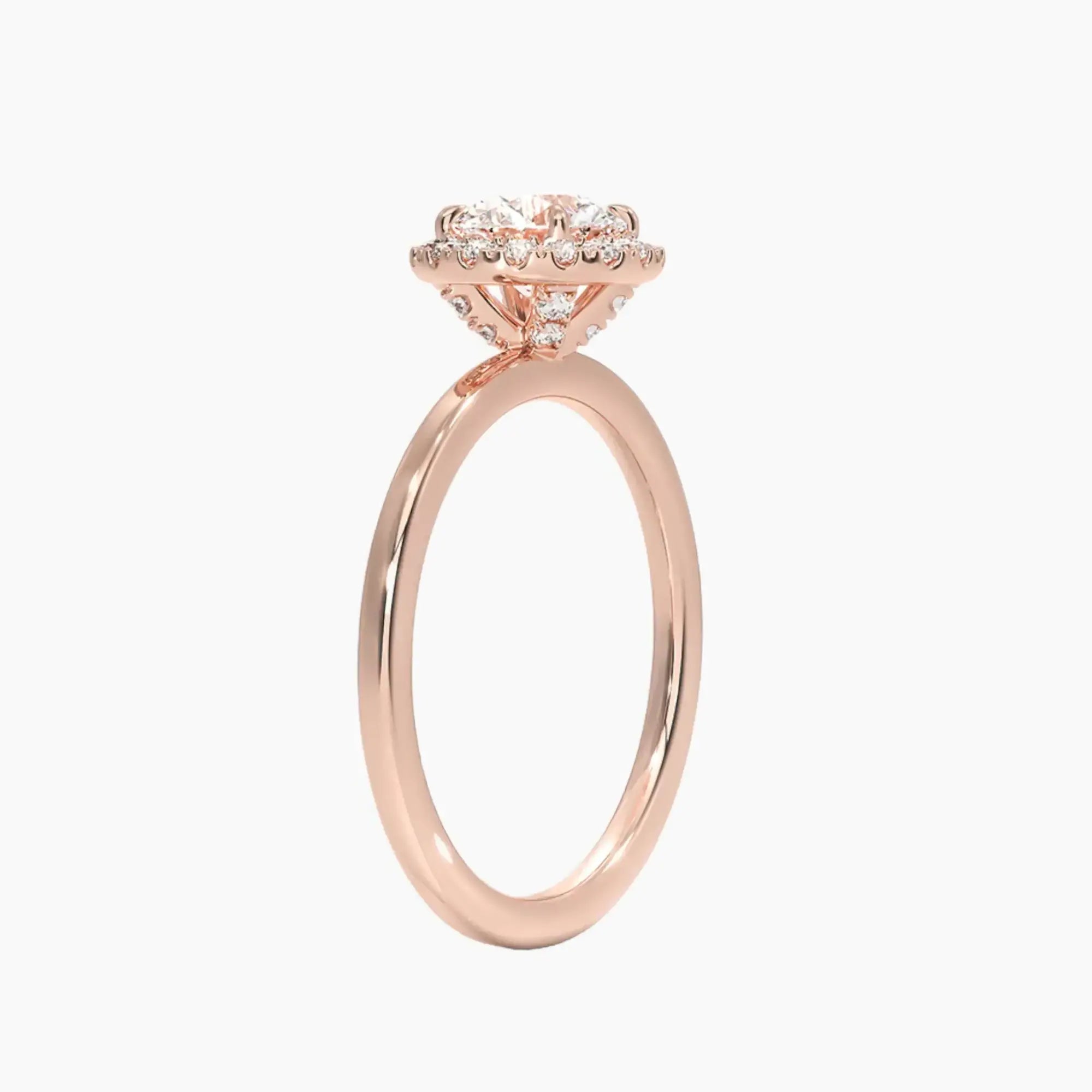 Cassiopeia Round Hidden Halo 3 Carat Lab Grown Diamond Engagement Ring in 18K White Gold