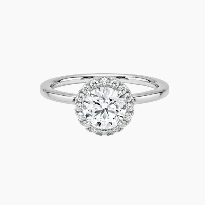 Cassiopeia Round Hidden Halo 3 Carat Lab Grown Diamond Engagement Ring in 18K White Gold
