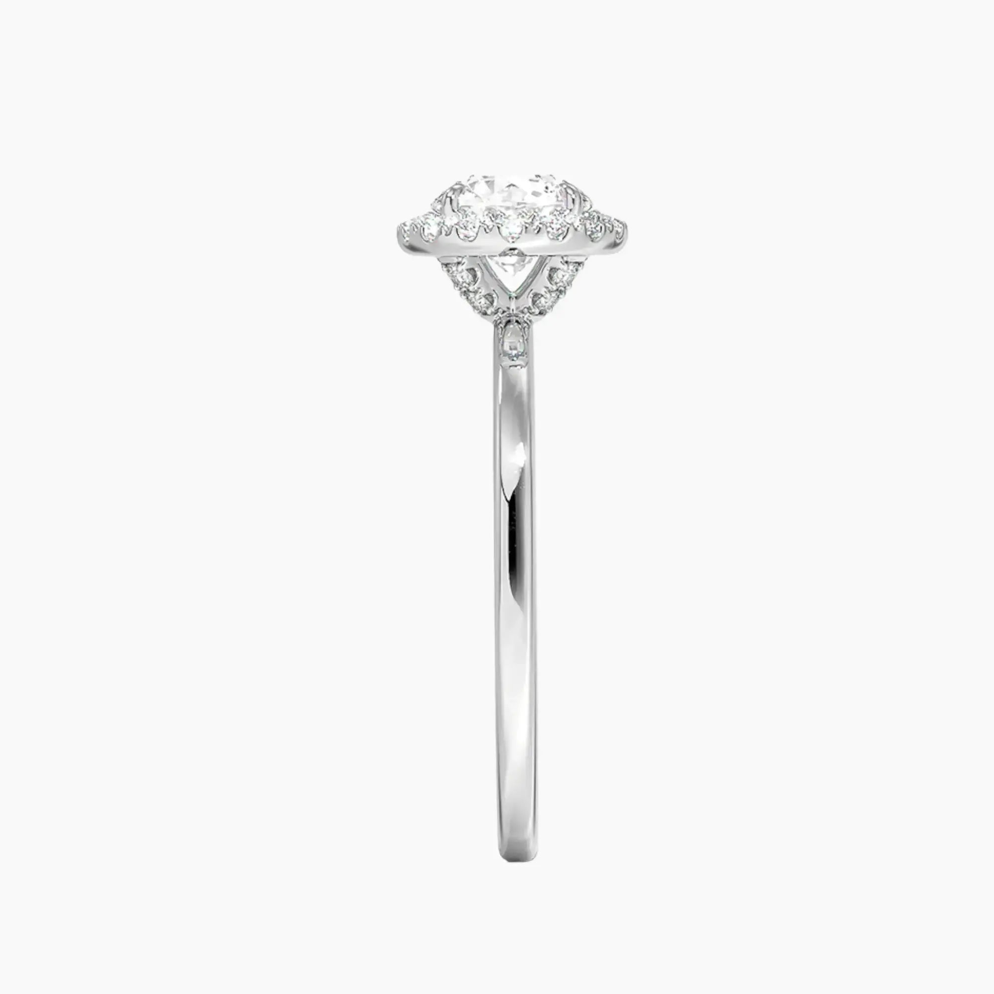 Cassiopeia Round Hidden Halo 1 Carat Lab Grown Diamond Engagement Ring in 14K Yellow Gold