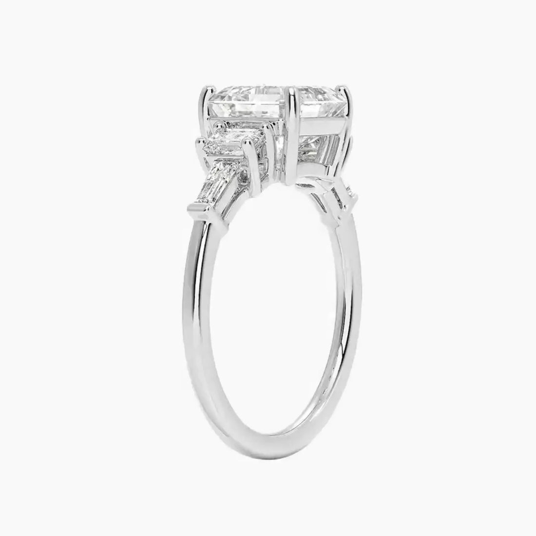 Delphine Five Stone Asscher Designer 1 Carat Lab Grown Diamond Engagement Ring in 18K Yellow Gold
