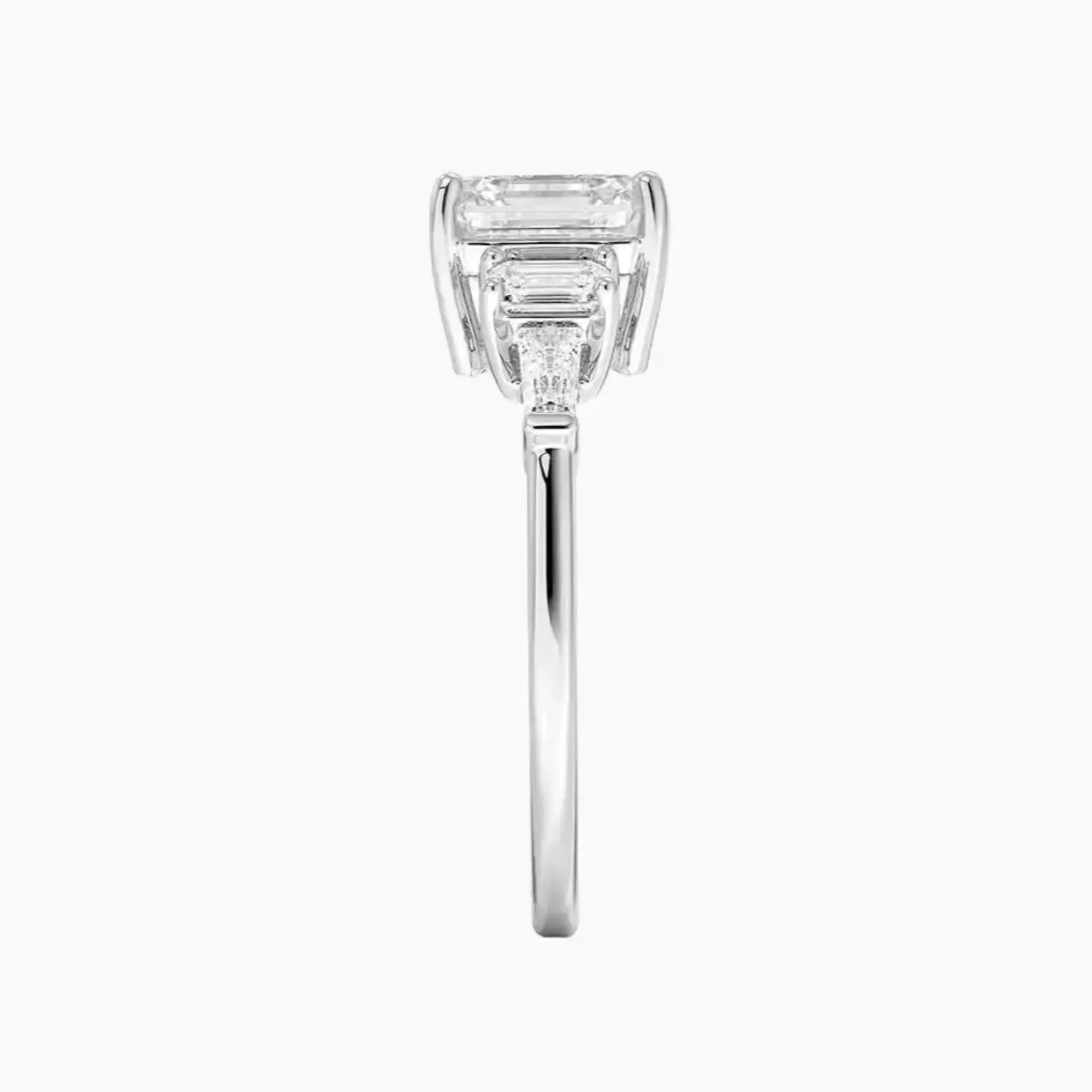 Delphine Five Stone Asscher Designer 1.5 Carat Lab Grown Diamond Engagement Ring in 18K Rose Gold