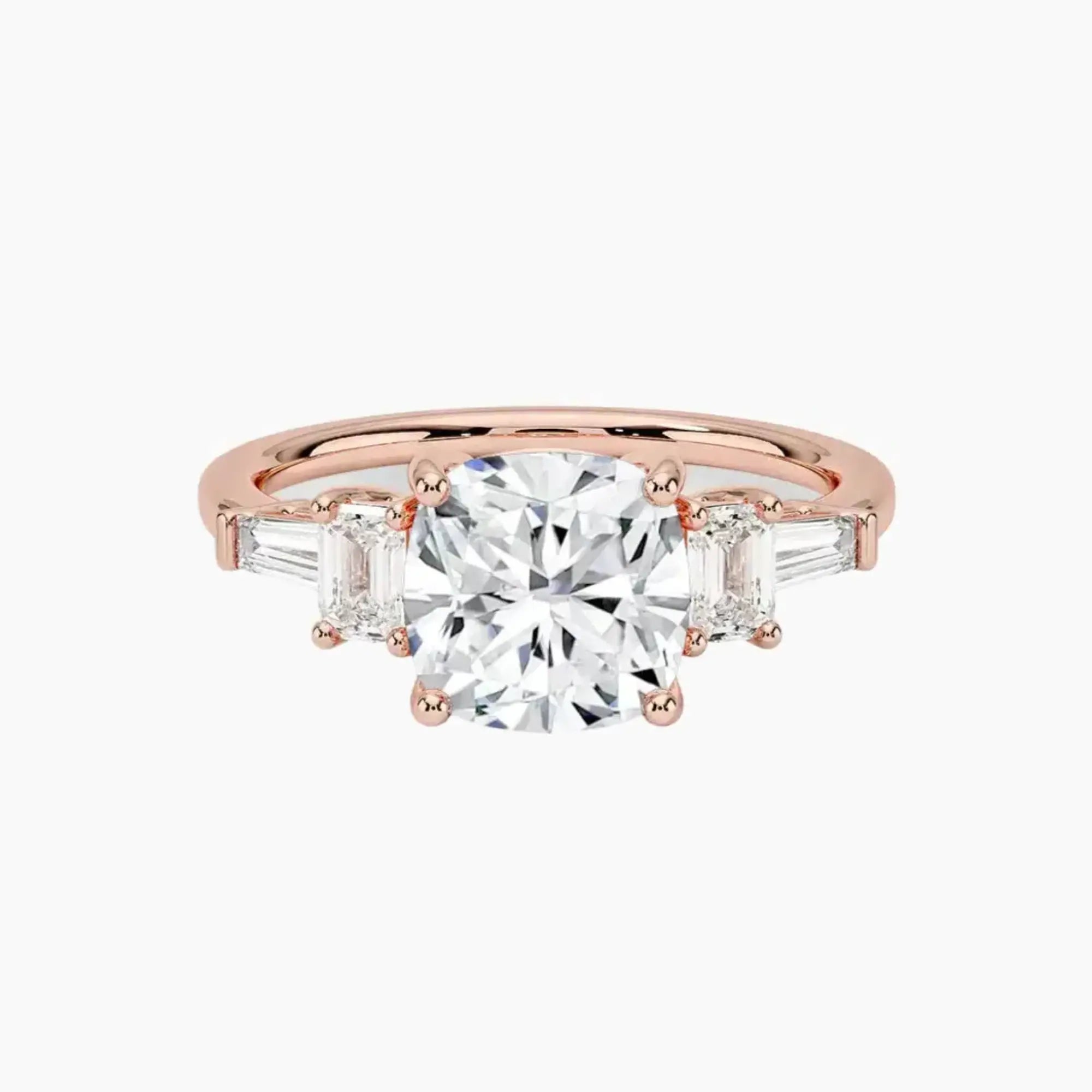 Delphine Five Stone Cushion Designer 2.5 Carat Lab Grown Diamond Engagement Ring in 18K White Gold