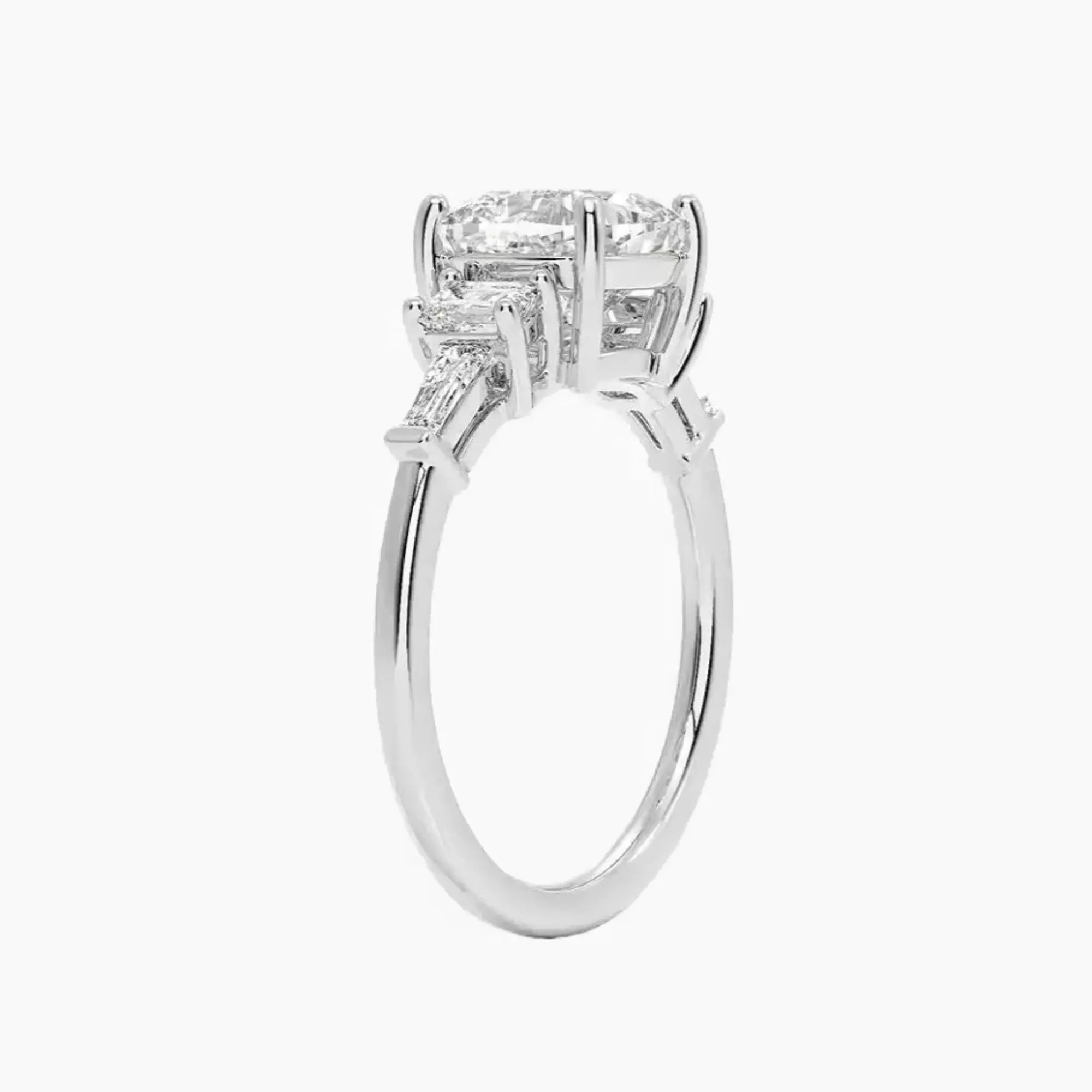 Delphine Five Stone Cushion Designer Diamond Ring Setting in 14K Rose Gold
