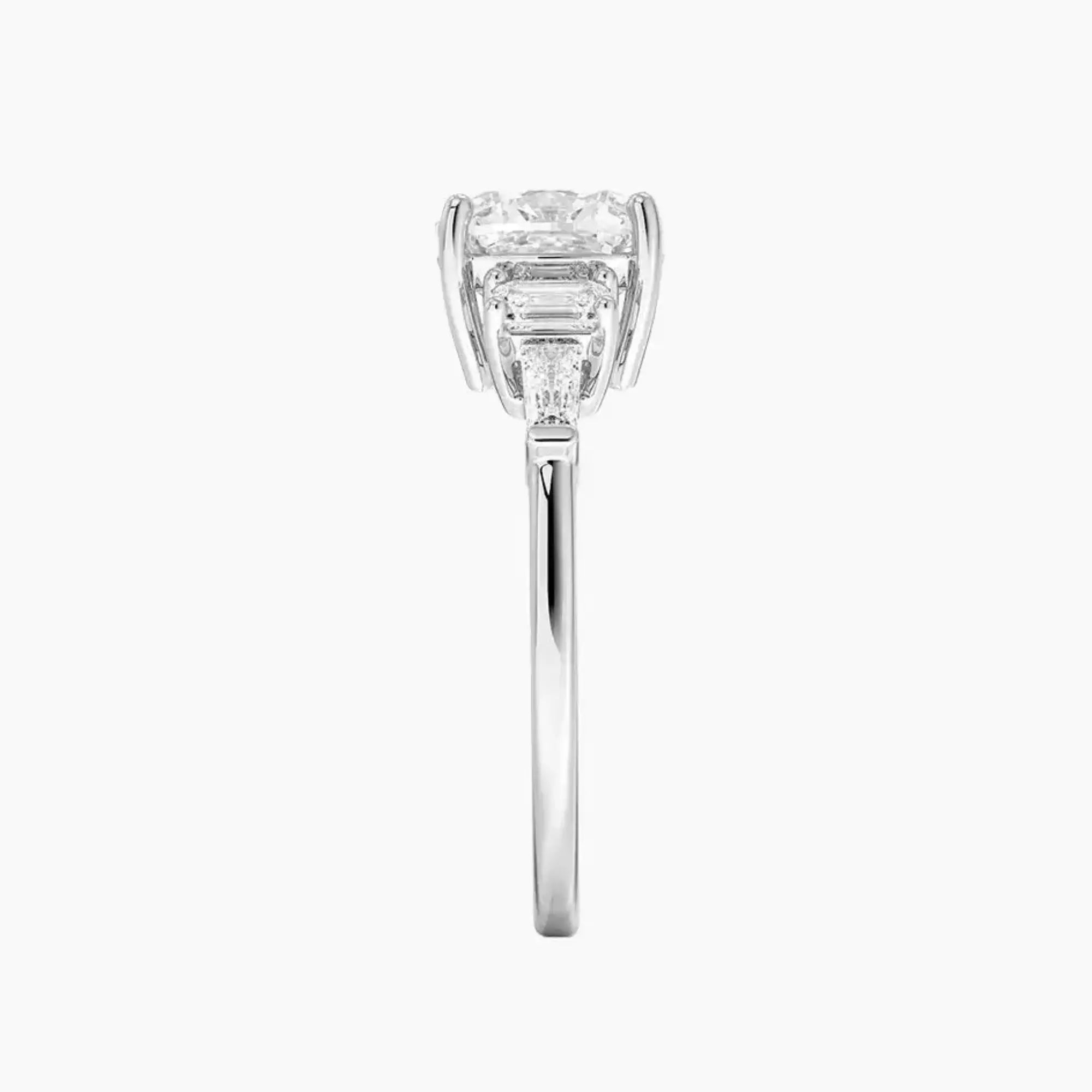 Delphine Five Stone Cushion Designer 1 Carat Lab Grown Diamond Engagement Ring in 14K Rose Gold
