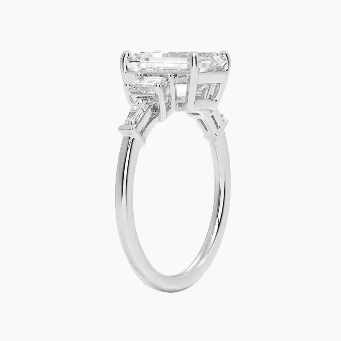 Delphine Five Stone Emerald Designer Diamond Ring Setting in 14K Yellow Gold