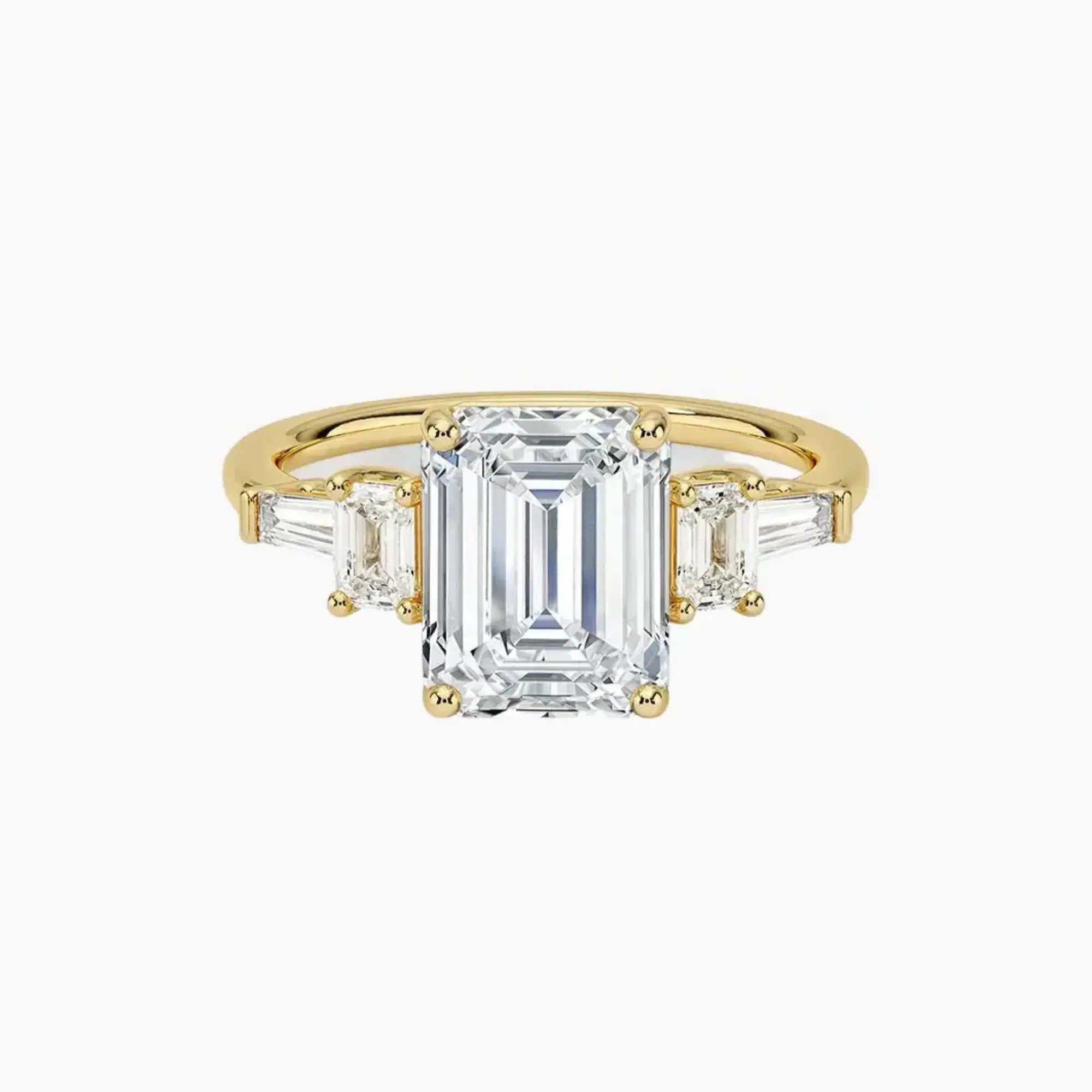 Delphine Five Stone Emerald Designer Diamond Ring Setting in 18K Rose Gold