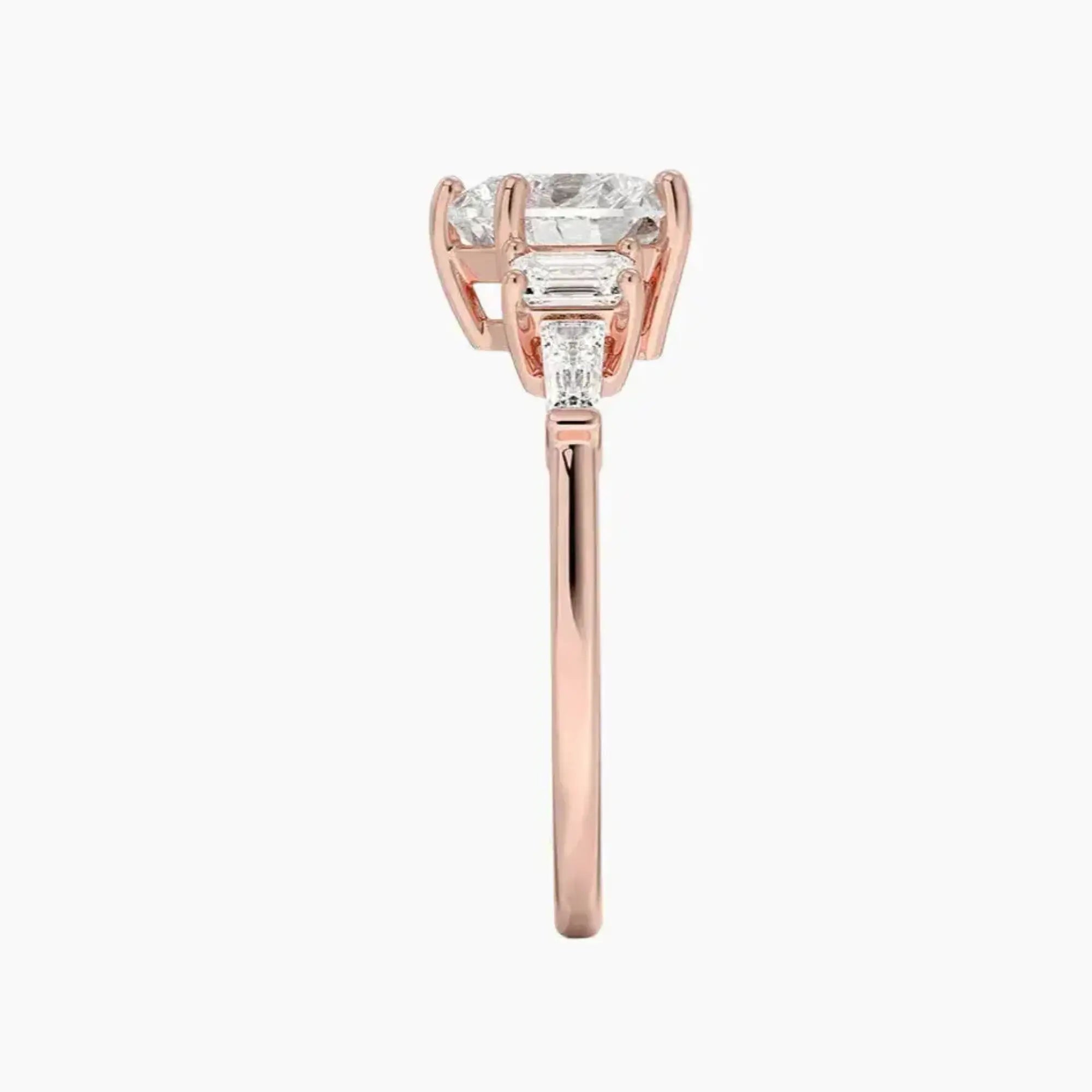 Delphine Five Stone Heart Designer 2.5 Carat Lab Grown Diamond Engagement Ring in 14K White Gold
