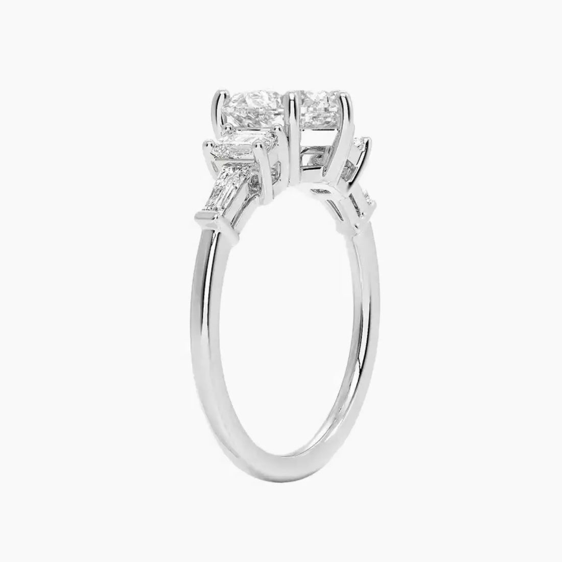 Delphine Five Stone Heart Designer Diamond Ring Setting in 14K Yellow Gold