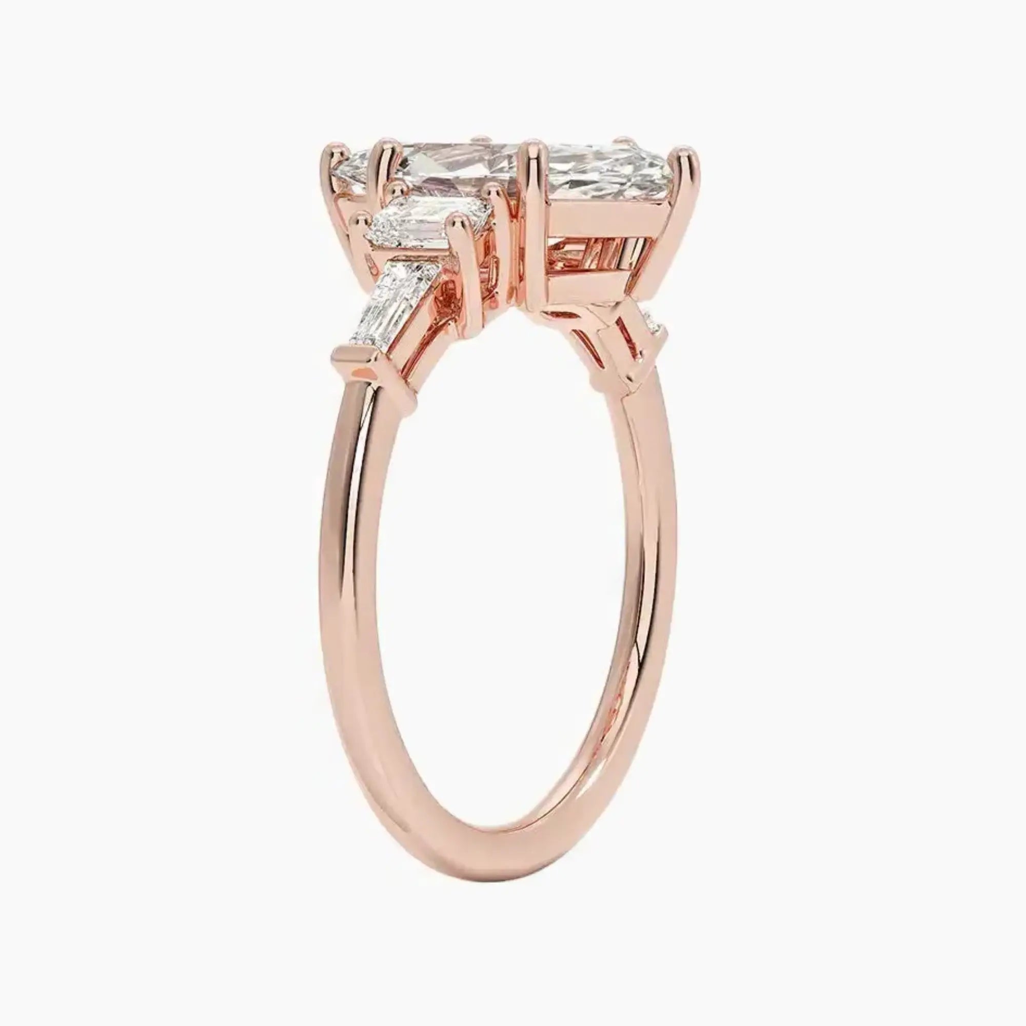 Delphine Five Stone Marquise Designer 1.5 Carat Lab Grown Diamond Engagement Ring in 14K Rose Gold