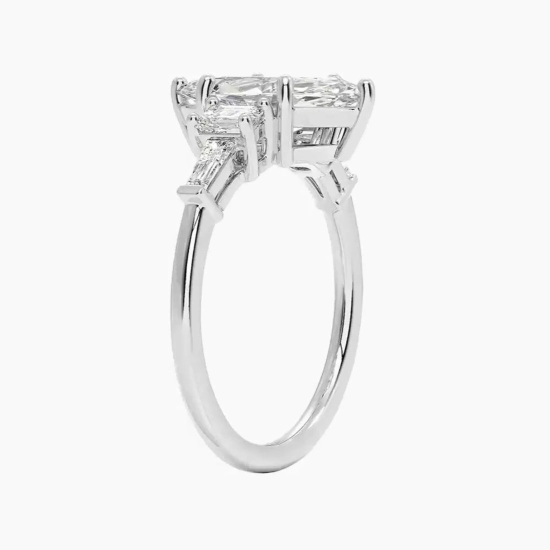 Delphine Five Stone Marquise Designer 1 Carat Lab Grown Diamond Engagement Ring in 18K Yellow Gold