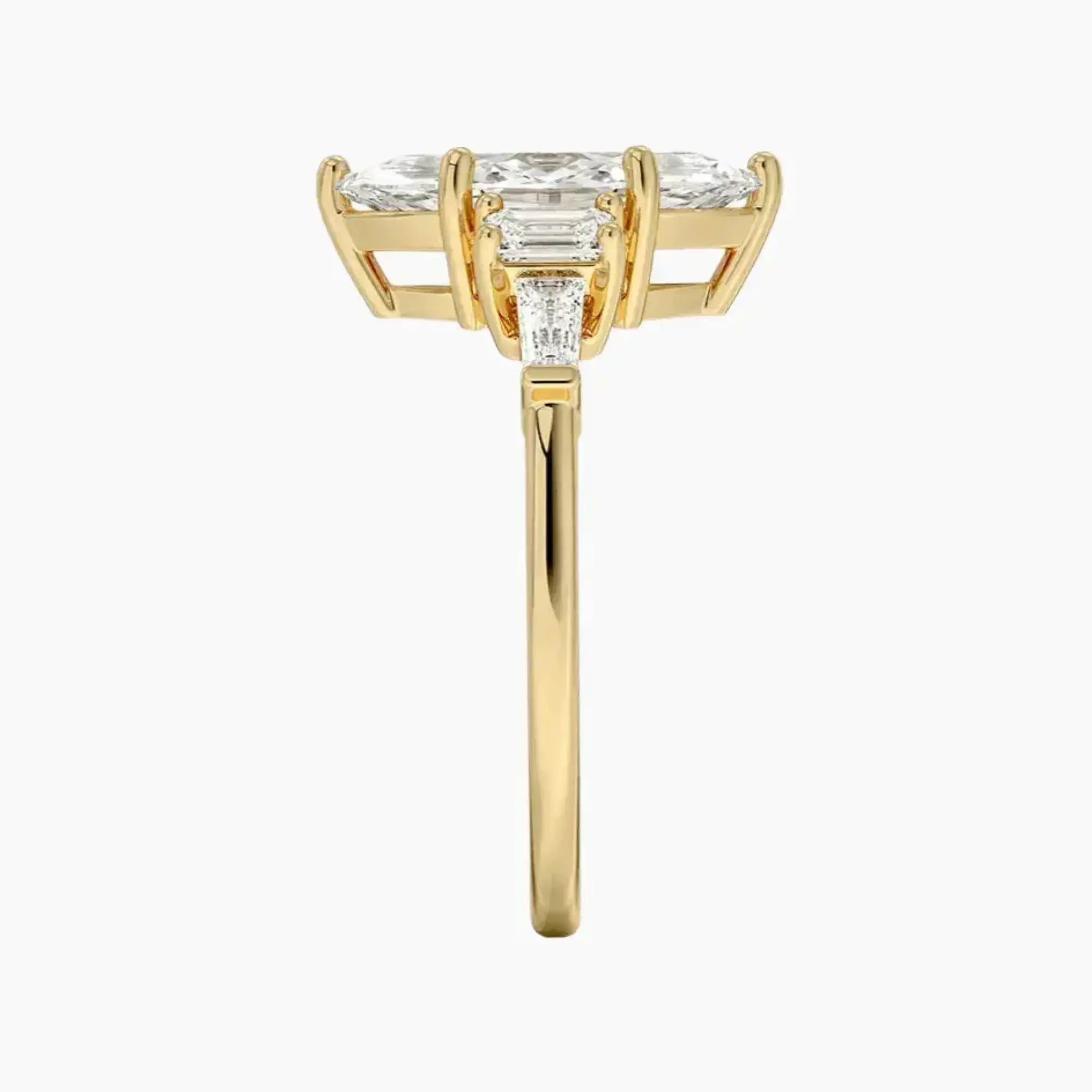 Delphine Five Stone Marquise Designer 2.5 Carat Lab Grown Diamond Engagement Ring in 18K White Gold
